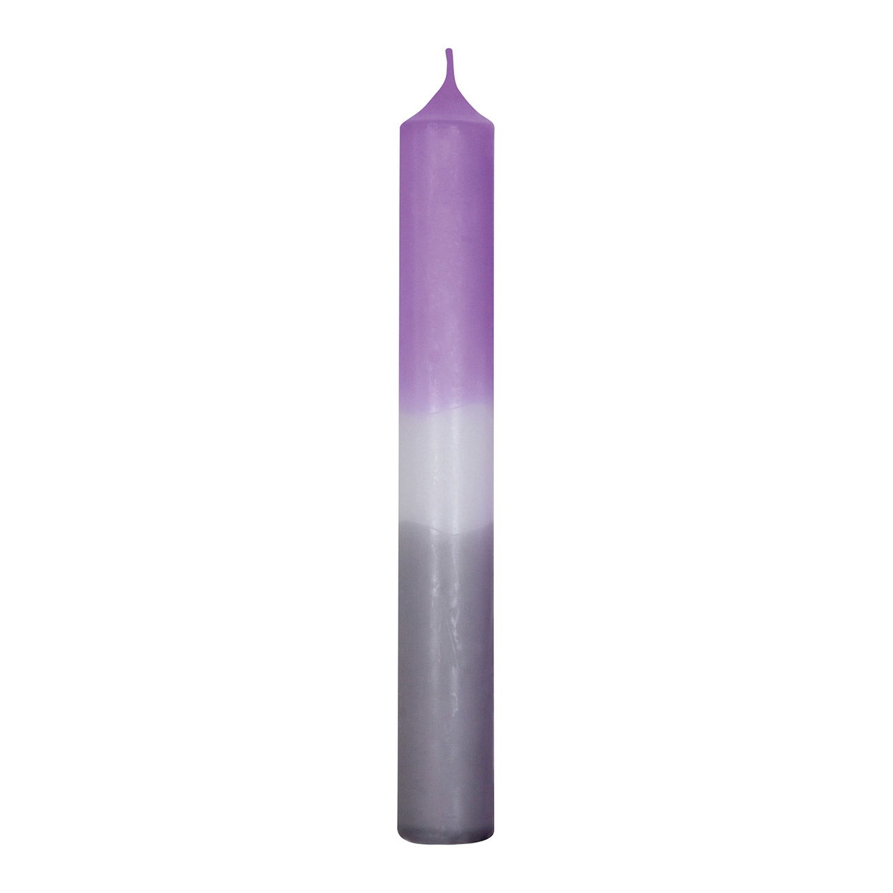 Stabkerze DipDye Farbe: violett/grau (B/H/T) 2x18x2cm Brenndauer ca. 8 Std. Stabkerze DipDye Farbe: violett/grau (B/H/T) 2x18x2cm Brenndauer ca. 8 Std.