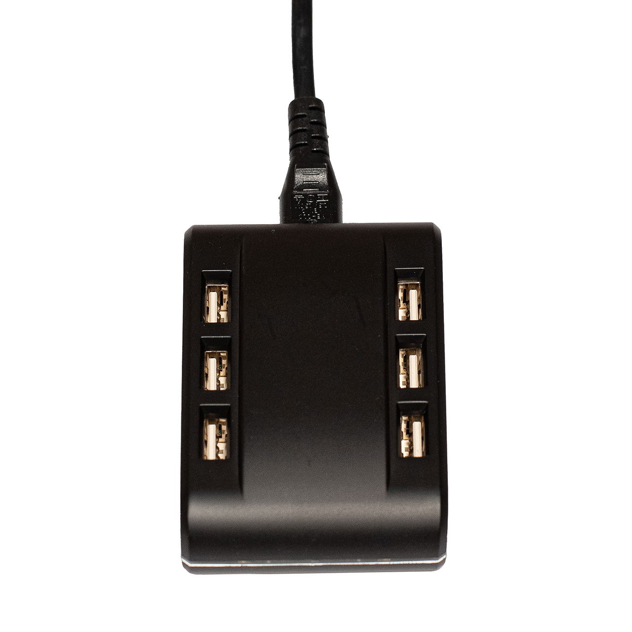 Station de recharge USB 6 entrées noire en plastique, noir (L/H/P) 10x2x5cm Station de recharge USB 6 entrées noire en plastique, noir (L/H/P) 10x2x5cm