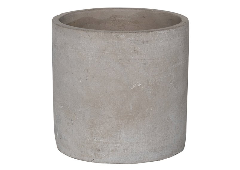 Cement flower pot natural (W/H/D) 11x10x11cm