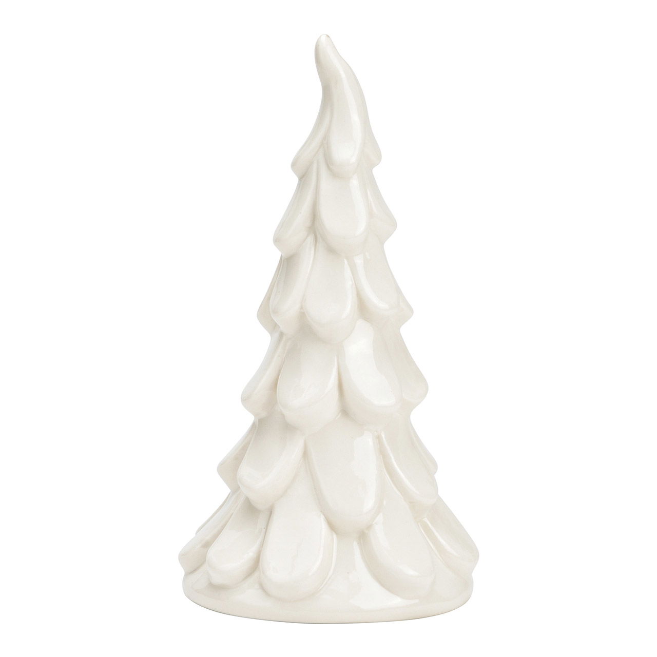 White ceramic Christmas tree (W/H/D) 9x18x9cm