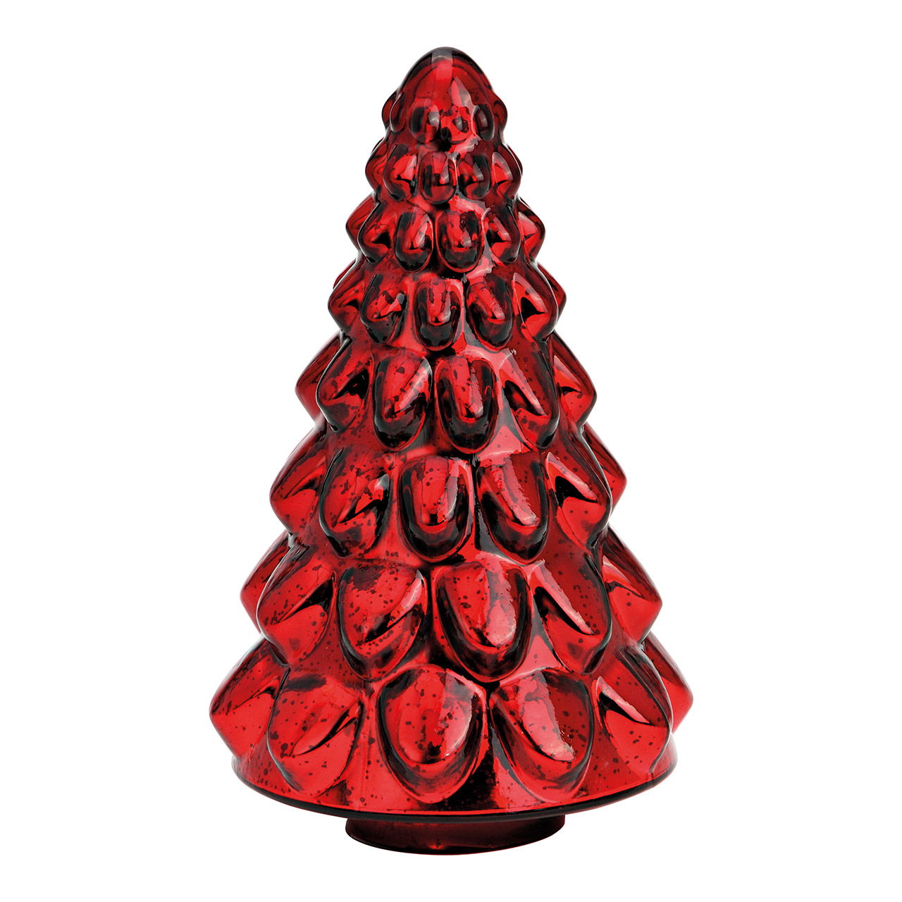 Sapin de Noël en verre rouge (L/H/P) 14x23x14cm