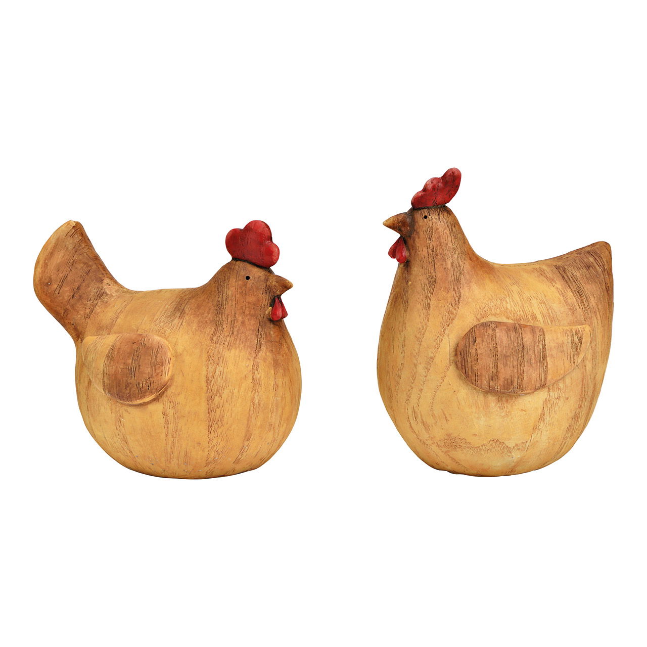 Óptica de madera de pollo de poli marrón 2 veces, (W/H/D) 10x12x9cm