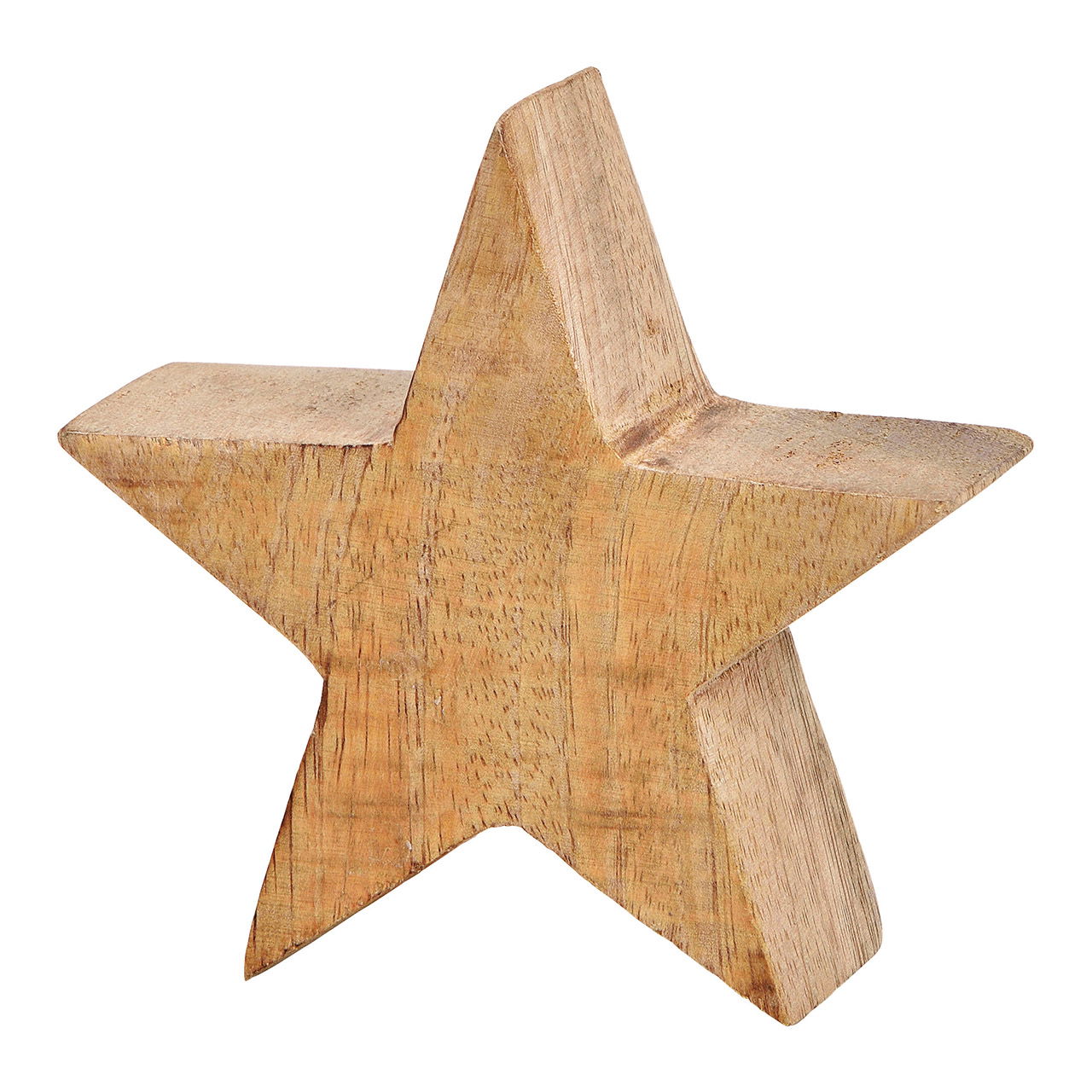 Estrella decorativa de madera de mango, marrón, (A/A/P) 10x10x4 cm