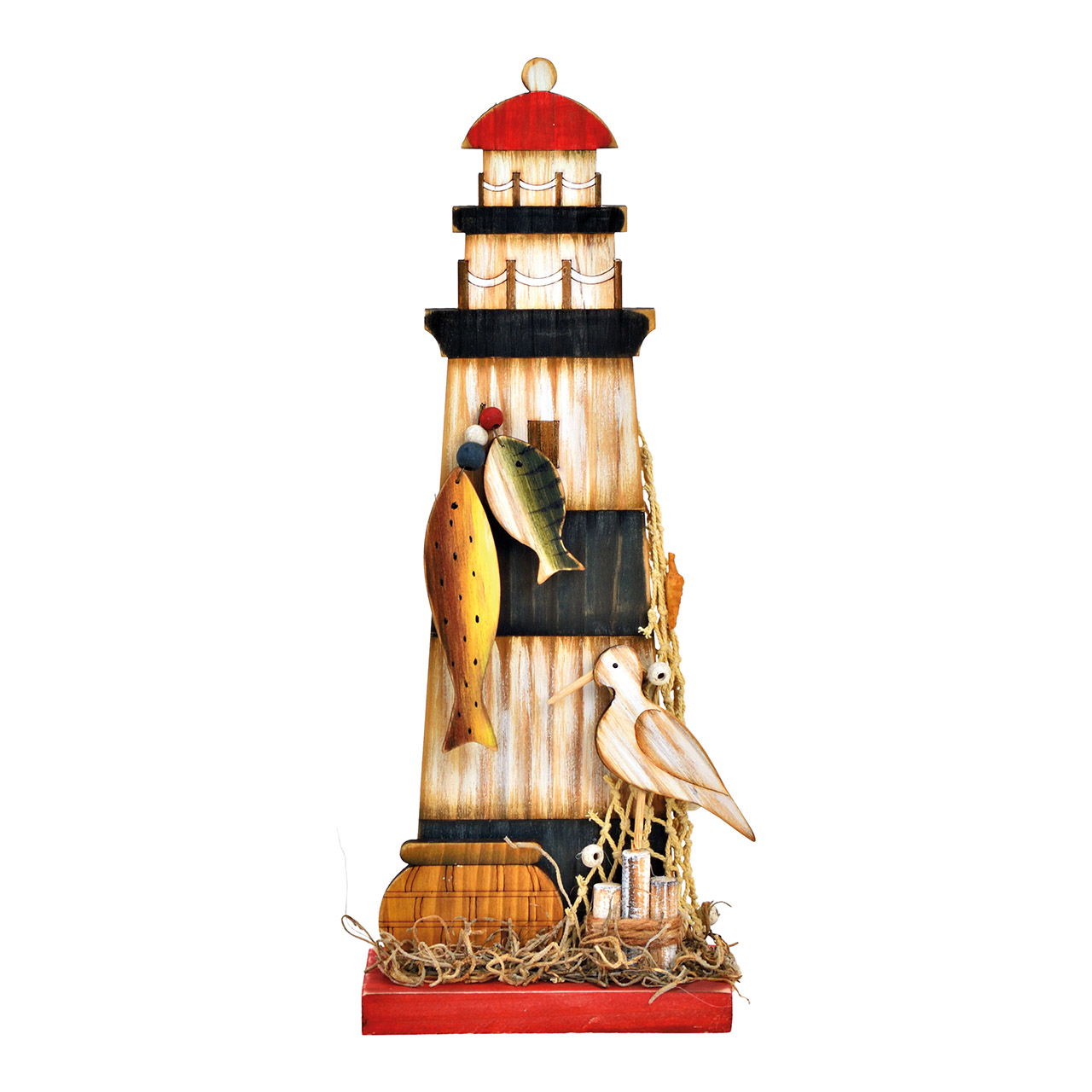 Stand lighthouse made of wood Colorful (W/H/D) 13x33x6cm