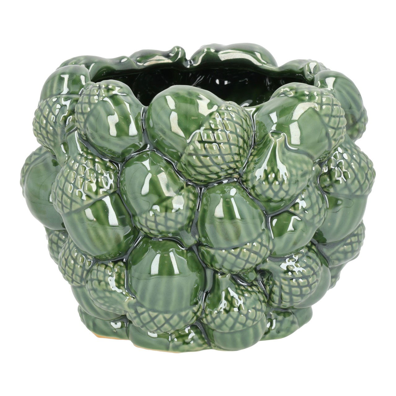 Blumentopf Eichel aus Keramik Grün (B/H/T) 19x15x19cm Töpferei, Topfpflanze, Krug, Vase, Pflanzgefäß