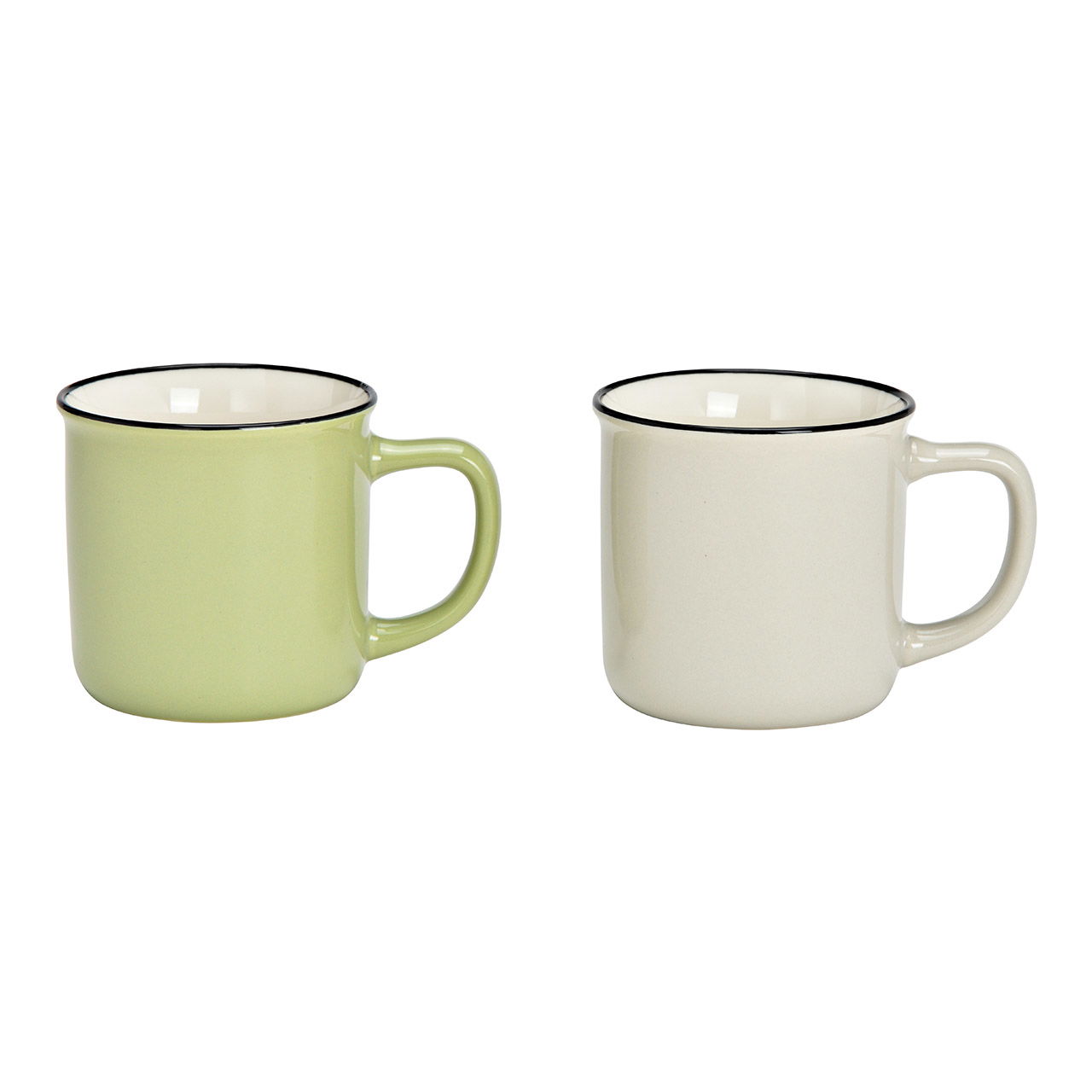 Mug porcelain green 2-fold, (W/H/D) 12x8x9cm 330ml