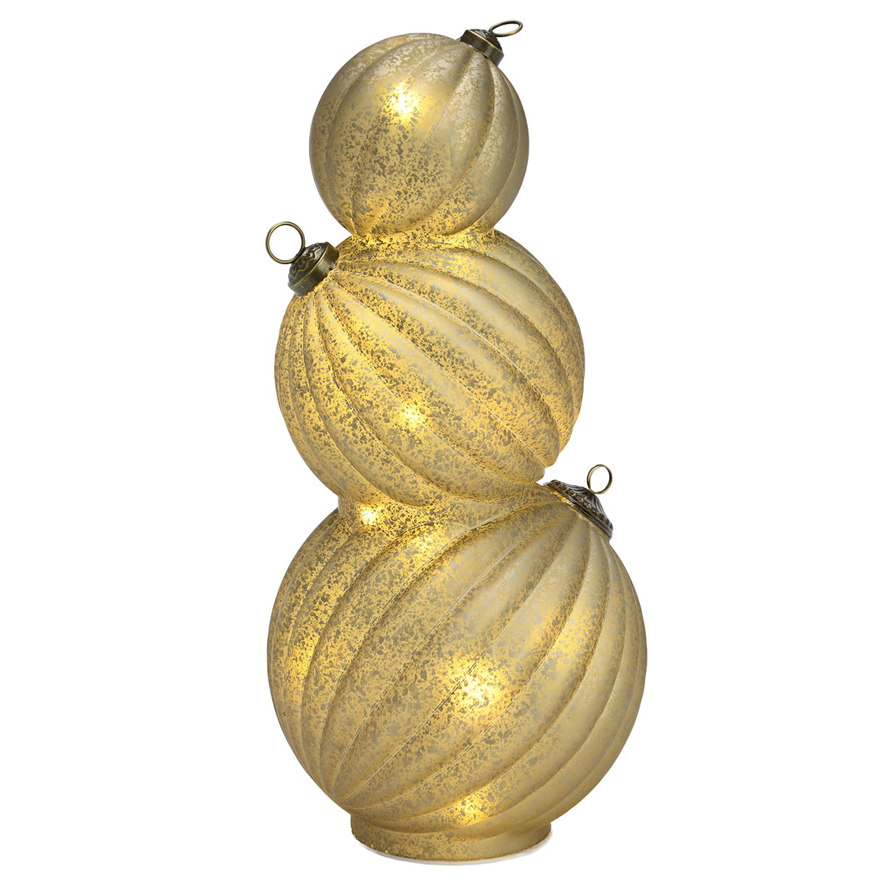 LED balls made of glass beige (W/H/D) 17x36x17cm excl. 3xAAA