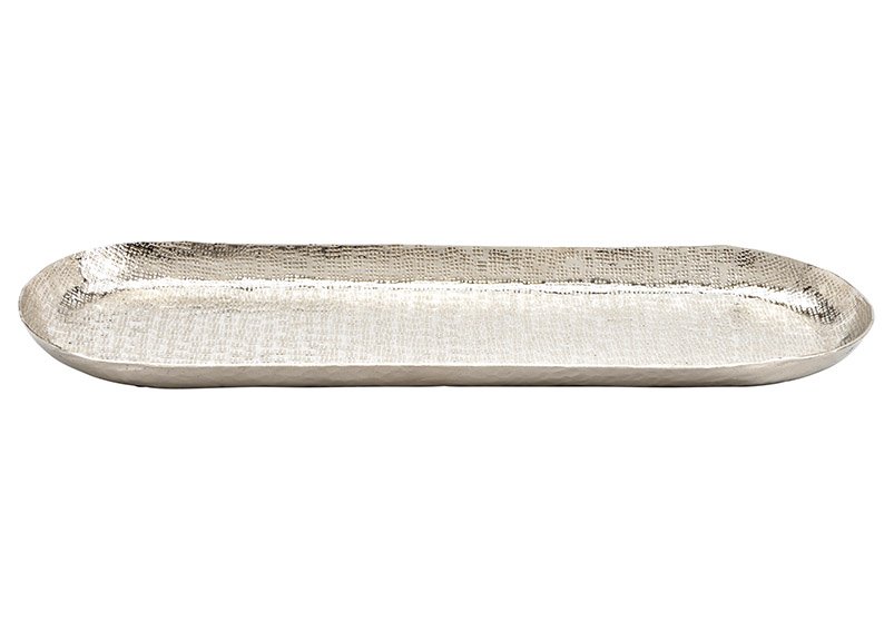 Piastra di metallo argento (c/h/d) 58x2,5x18cm