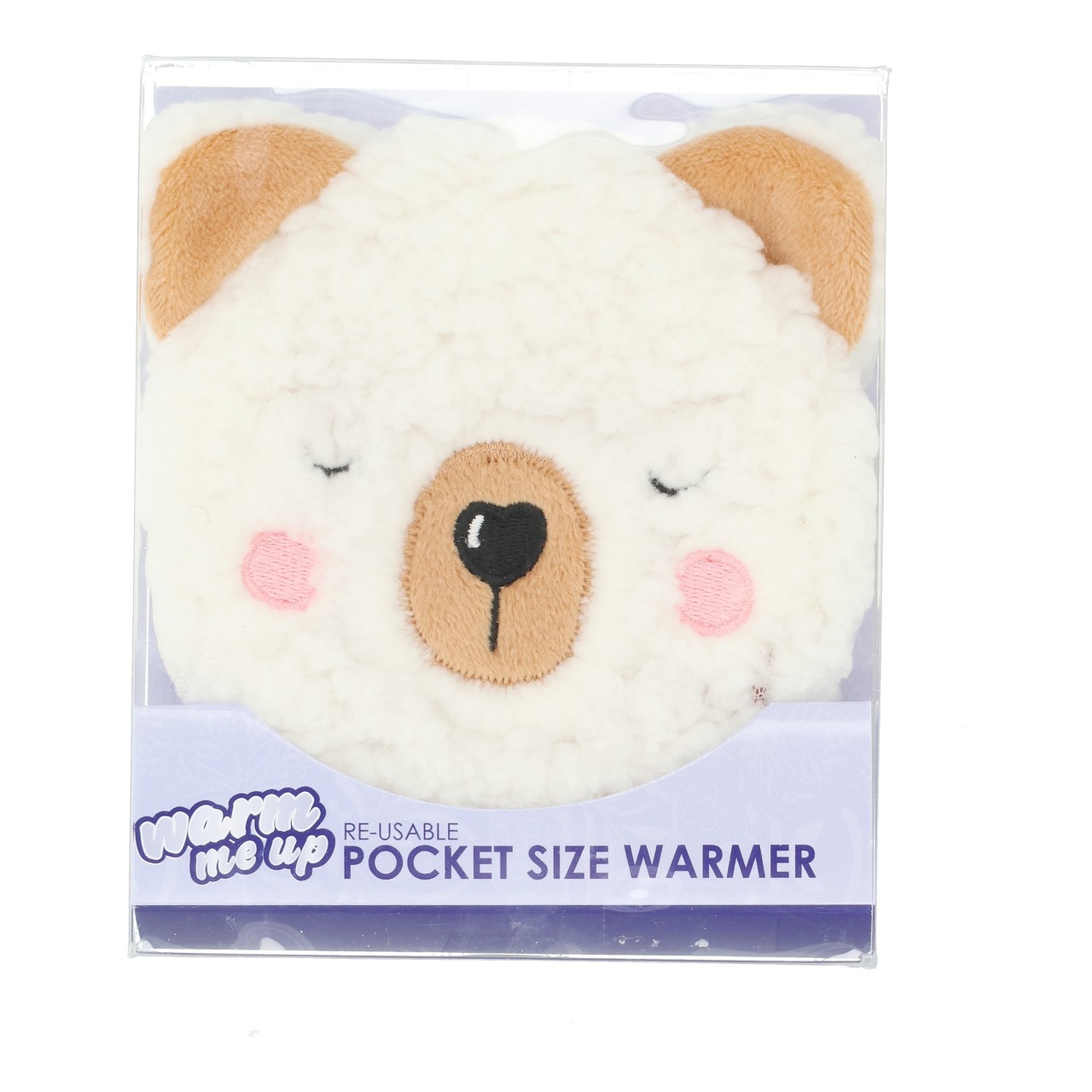 Plüsch, Kuscheltier, Tierkopf, Pfirsichrosa Wangen, Reisbares Pocket Size Warmer