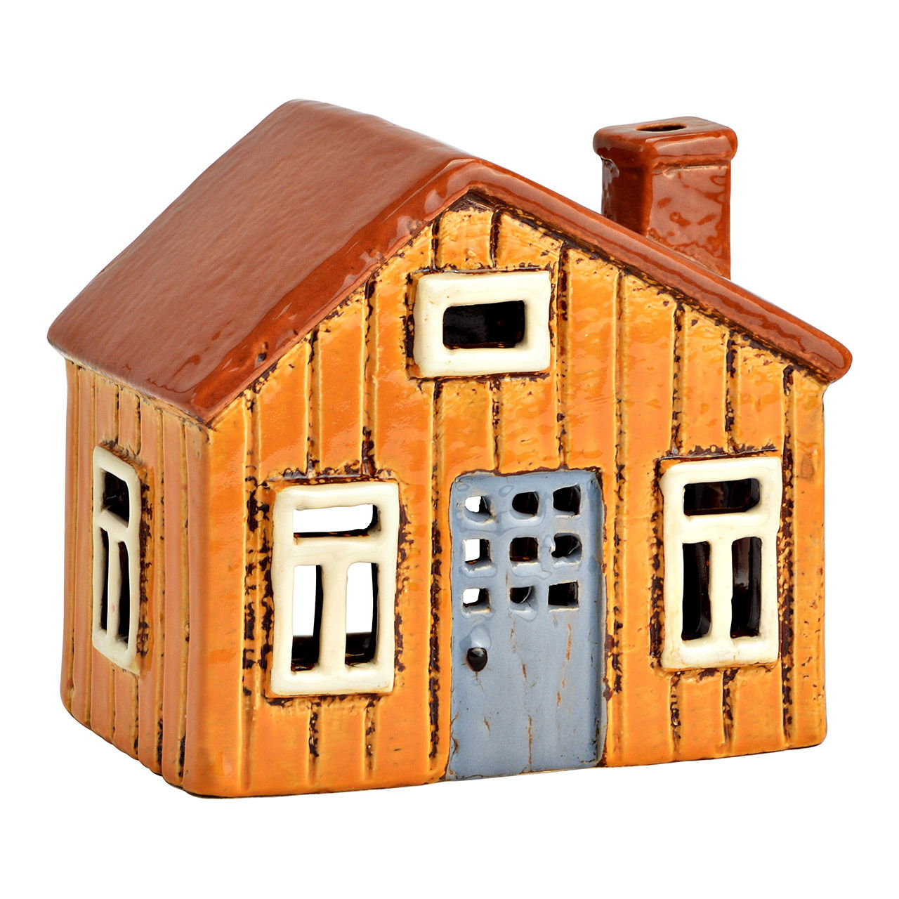 Casa luminosa in porcellana, marrone (L/H/D) 13x12x8cm