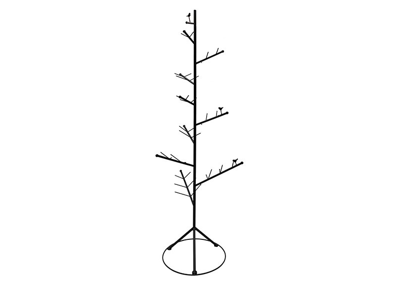 Aufsteller Baum aus Metall schwarz (B/H/T) 73x180x56cm