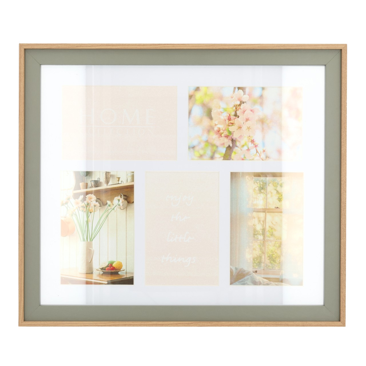Cadre photo en bois vert (L/H/P) 34,5 x 40 x 1,8 cm easel frame, collage frame, wooden frame, multi-photo, home decor