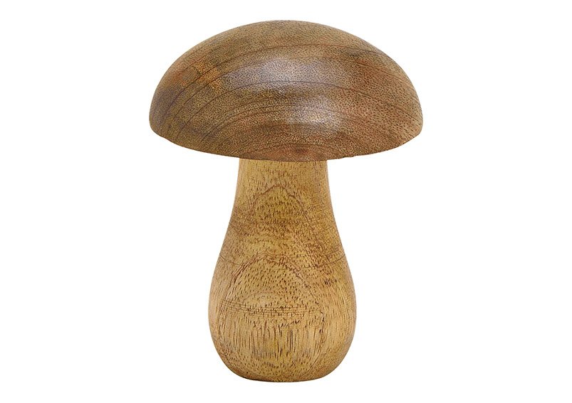 Fungo di legno di mango marrone (w/h/d) 9x12x9cm
