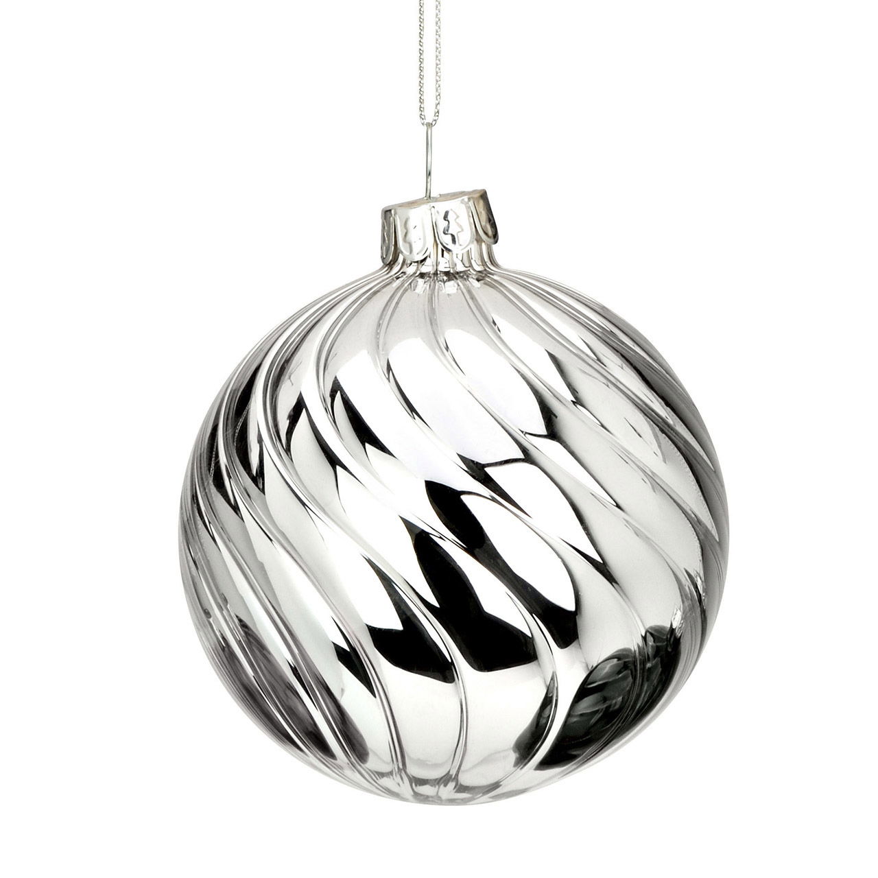 Adorno navideño de cristal, plata Ø8cm