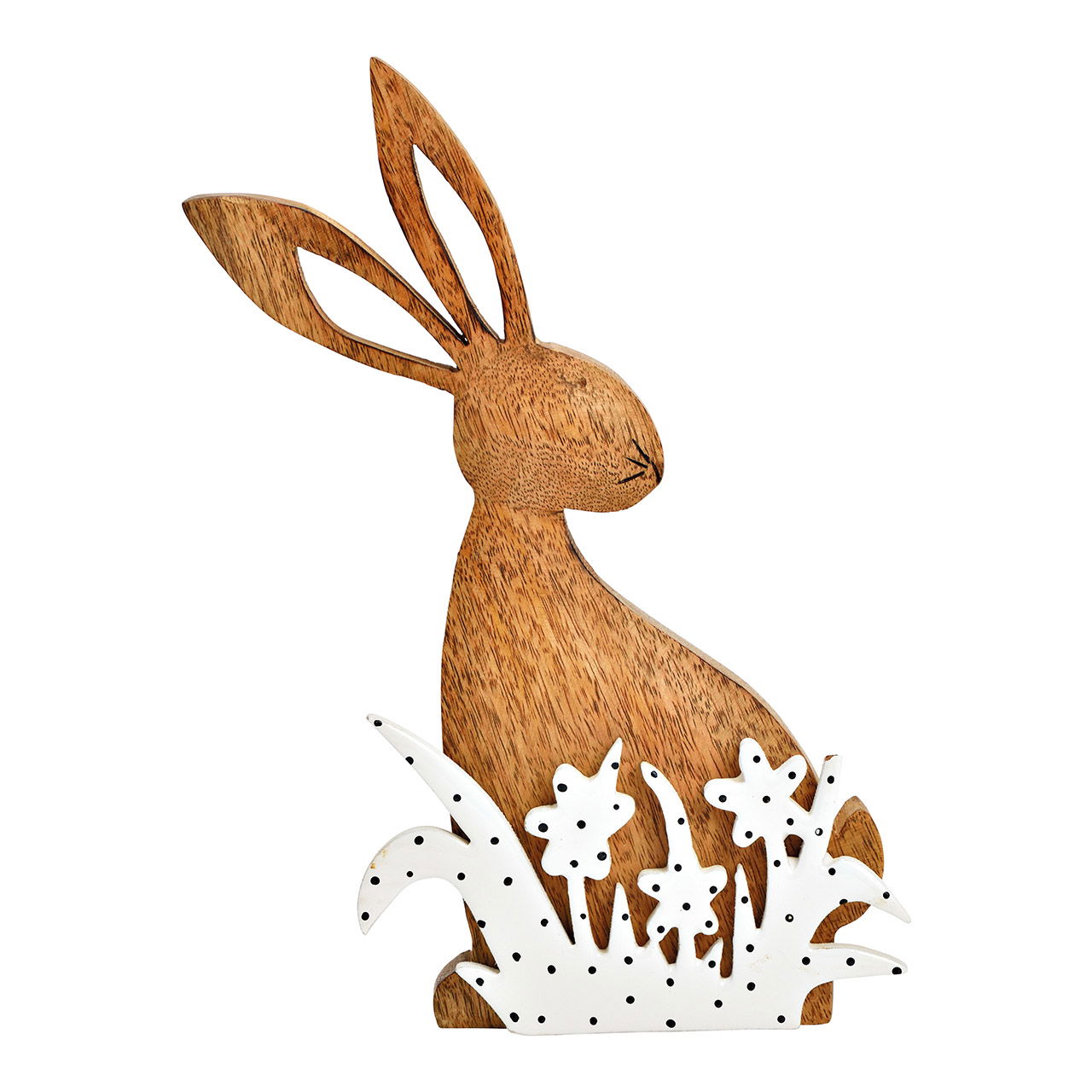 Aufsteller Hase aus Mangoholz natur, weiß (B/H/T) 19x28x3cm Aufsteller Hase aus Mangoholz natur, weiß (B/H/T) 19x28x3cm