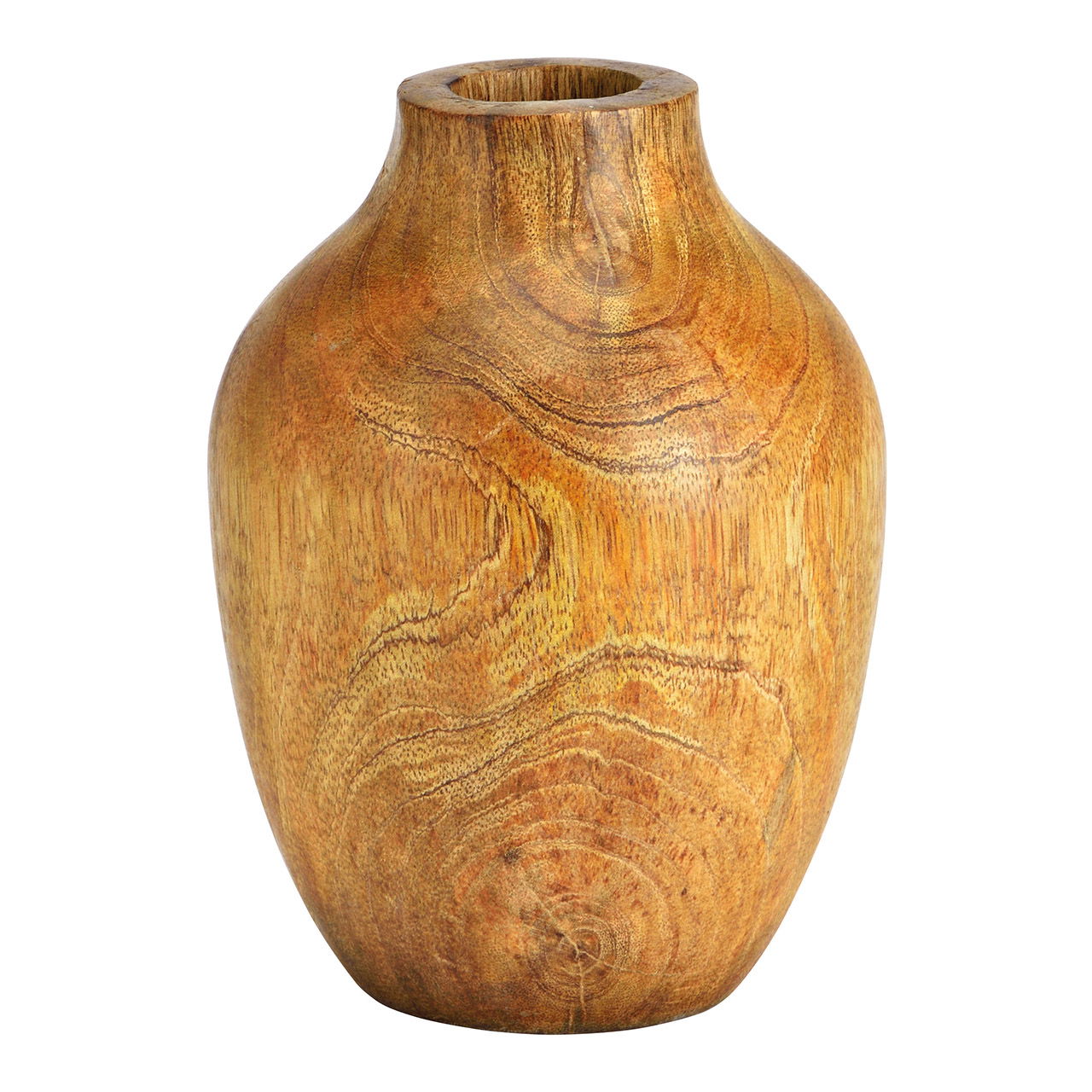 Vase en bois de manguier marron (L/H/P) 10x15x10cm