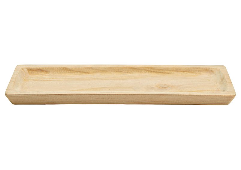Piatto, vassoio in legno di Paulownia naturale (L/H/D) 50x3x17cm