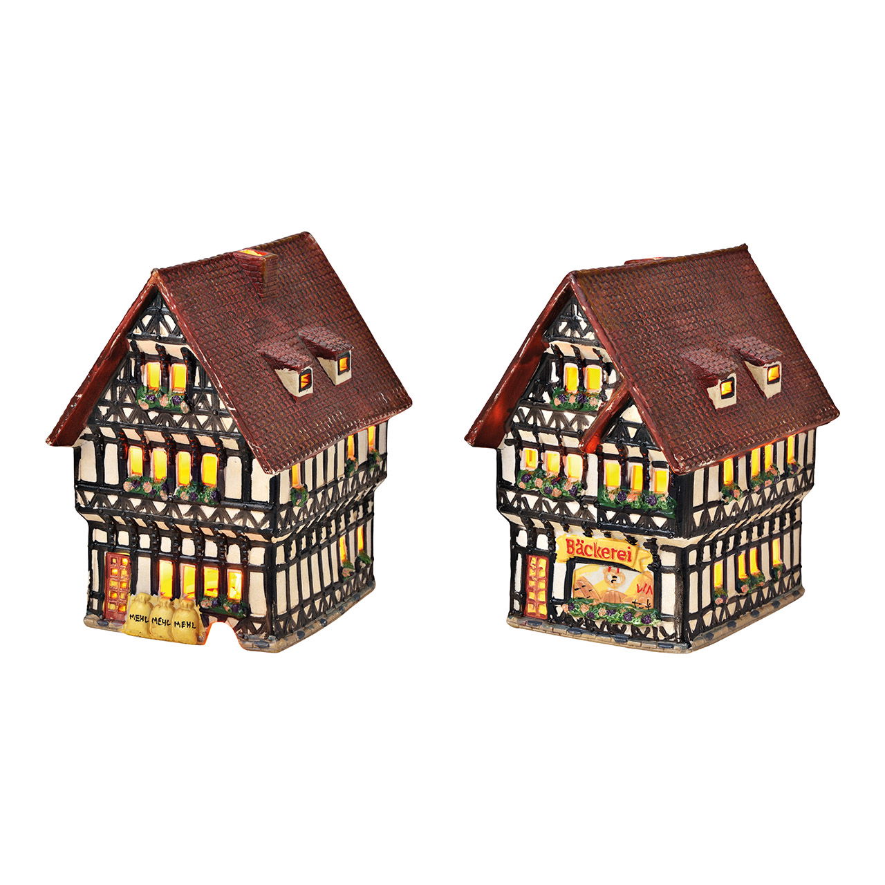 Wurm Lichthaus "Bäckerei" mit Glasscheibe aus Porzellan, Bunt (B/H/T) 11x16x17cm Wurm Lichthaus "Bäckerei" mit Glasscheibe aus Porzellan, Bunt (B/H/T) 11x16x17cm