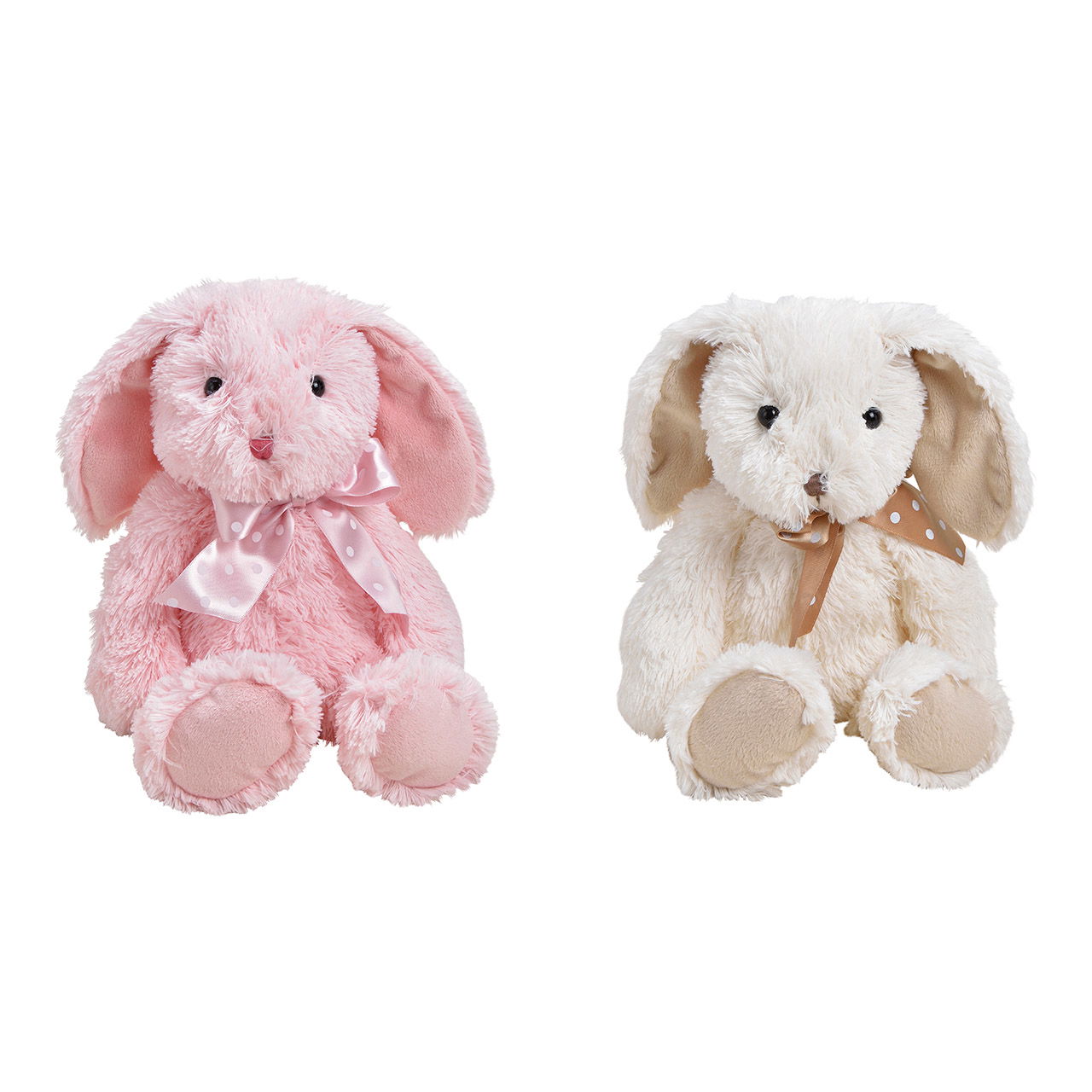 Lapin en peluche Blanc, rose 2 fois, (L/H/P) 20x24x21cm Lapin en peluche Blanc, rose 2 fois, (L/H/P) 20x24x21cm