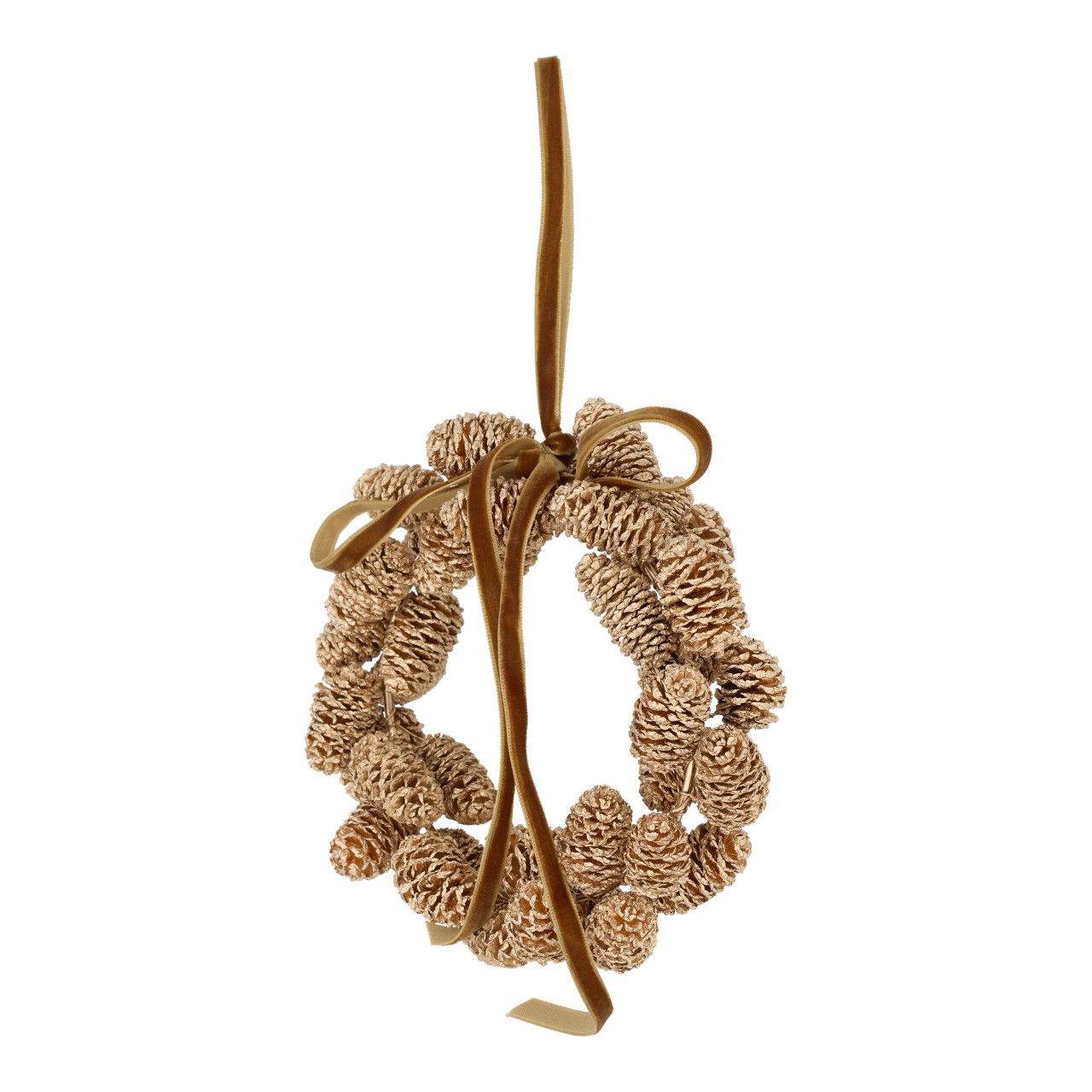 Hangkrans met kegels van natuurlijk materiaal Beige (B/H/D) 14x14x4cm Zubehor, Ohrring, Schmuck, Halskette