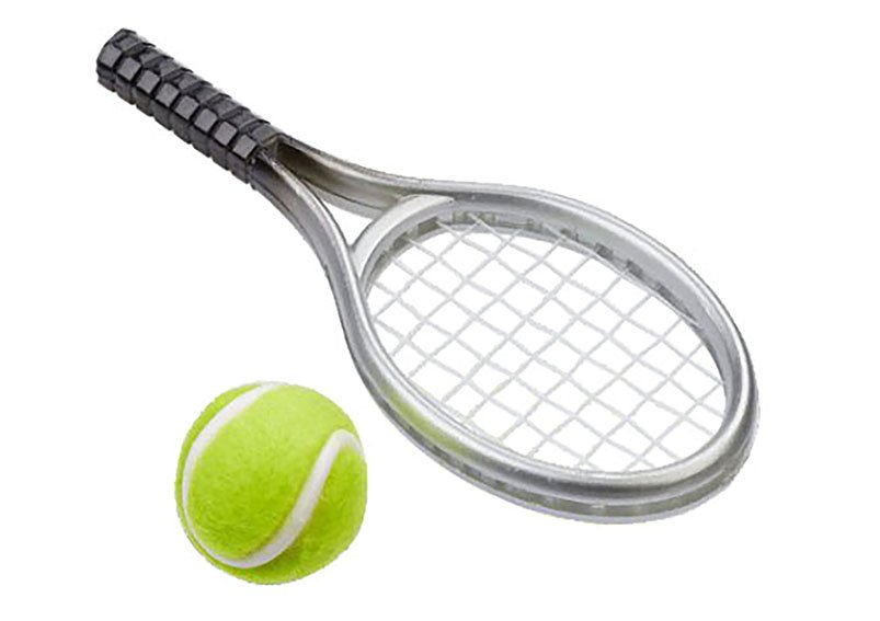 Accesorio para puerta de amigo invisible, raqueta de tenis, de polietileno verde (A/A) 4x9cm