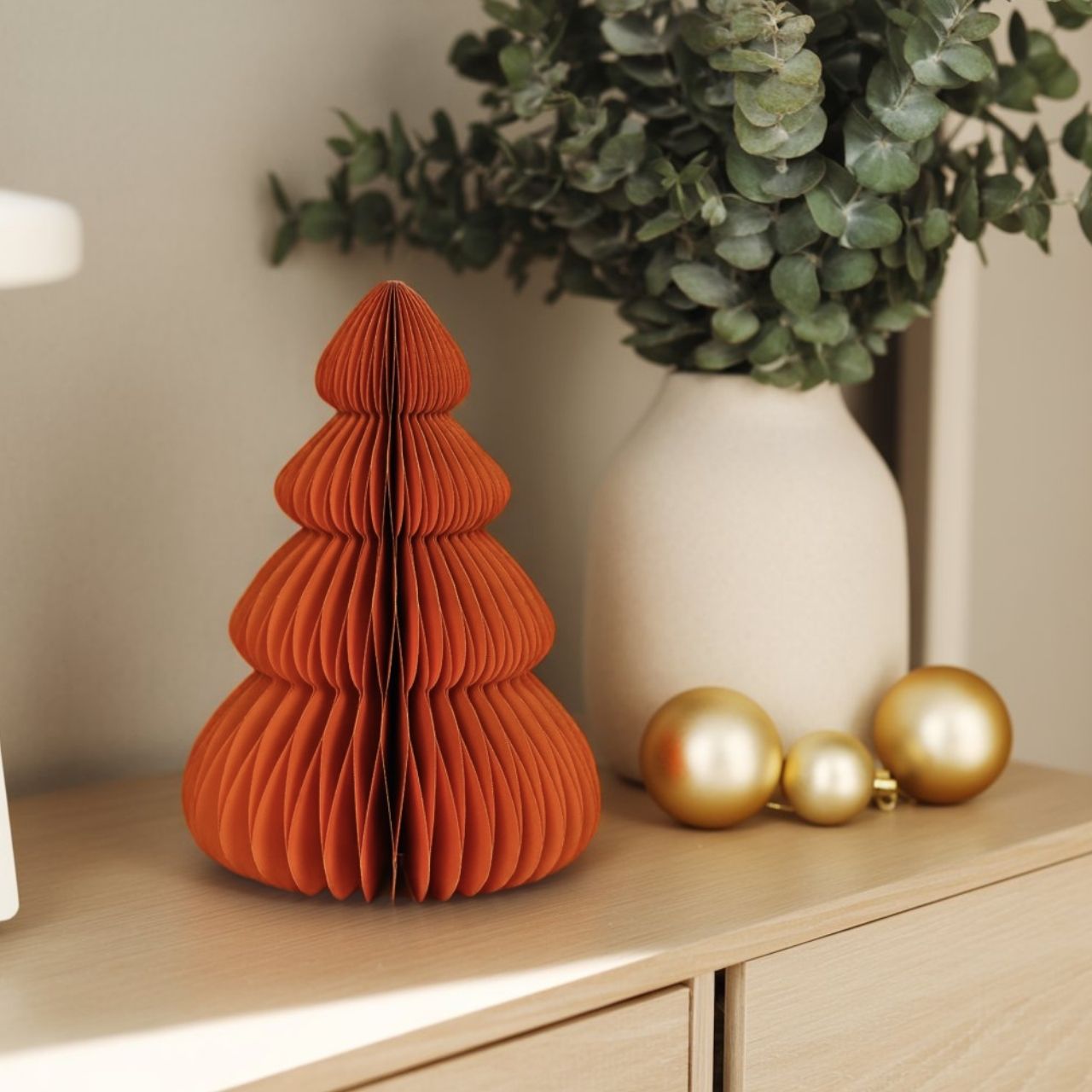 Sapin Honeycomb en papier/carton, orange (L/H/P) 21x30x21cm Kunst, Kunsthandwerk