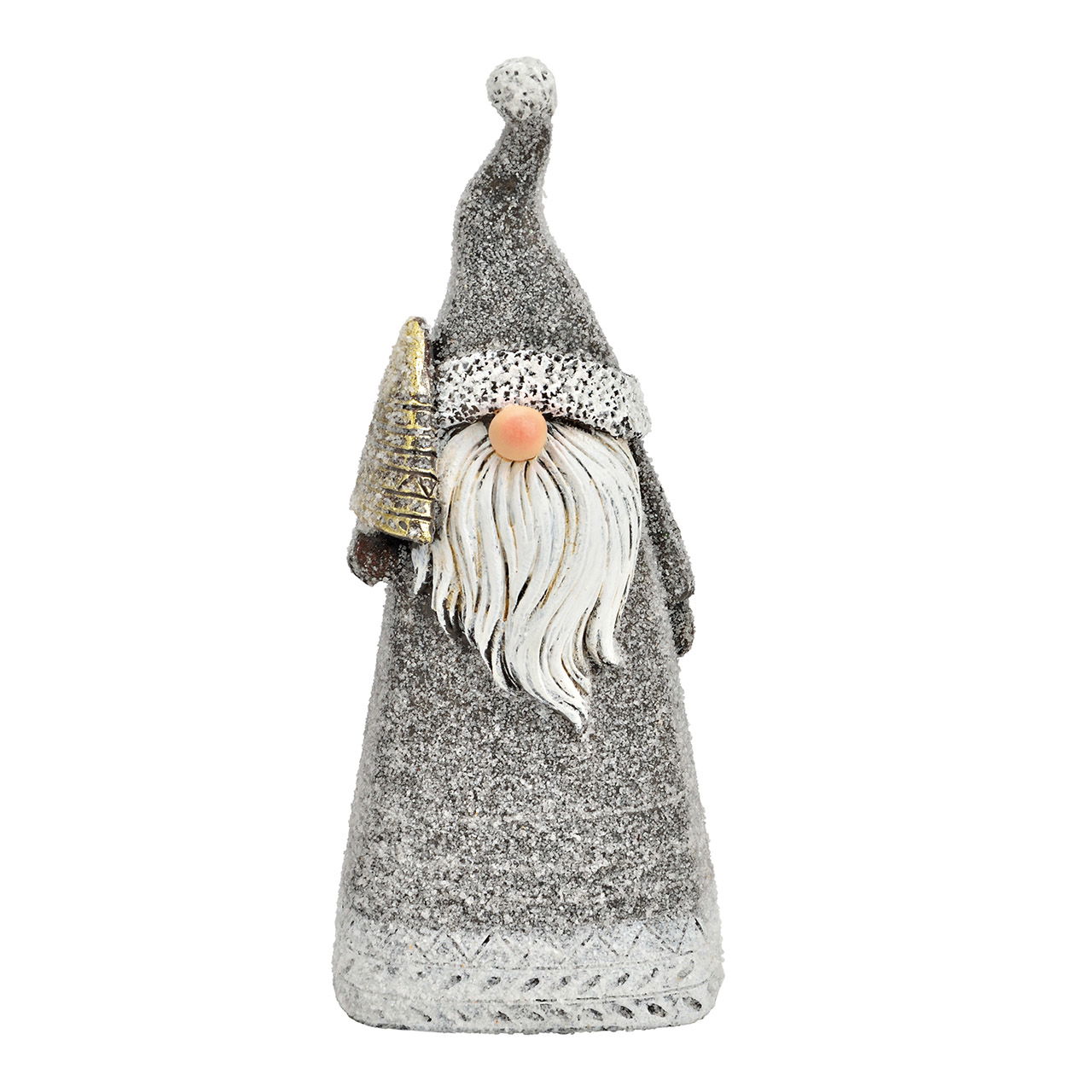 Babbo Natale con glitter in polietilene grigio (L/H/D) 6x16x5cm