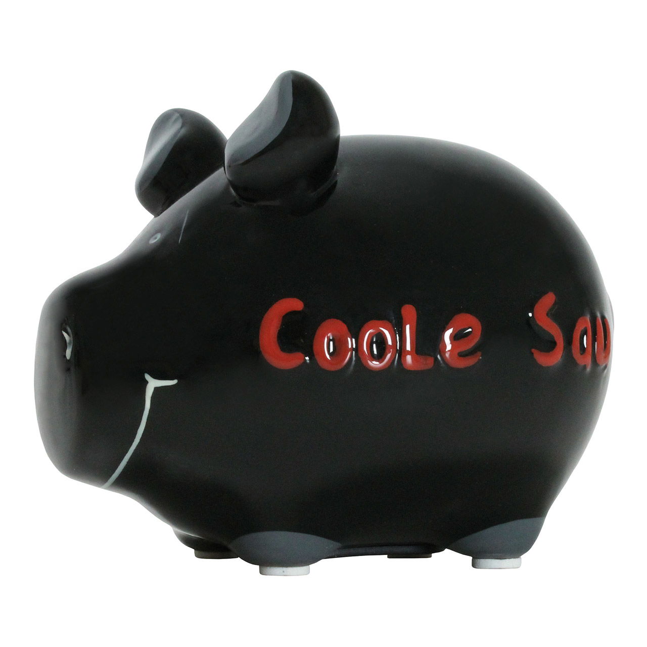 Salvadanaio KCG "Cool pig" in ceramica, nero/rosa (L/H/D) 12,5x9x9cm Piccolo maiale Salvadanaio KCG "Cool pig" in ceramica, nero/rosa (L/H/D) 12,5x9x9cm Piccolo maiale