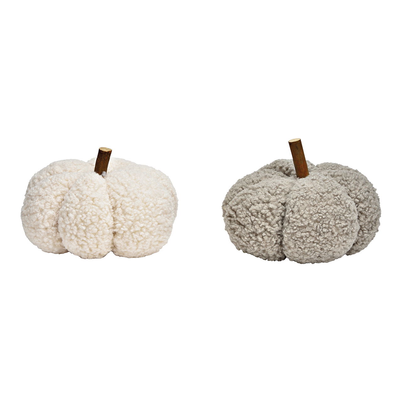 Zucca in tessuto bianco, grigio (L/H/D) 23x14x23cm Zucca in tessuto bianco, grigio (L/H/D) 23x14x23cm