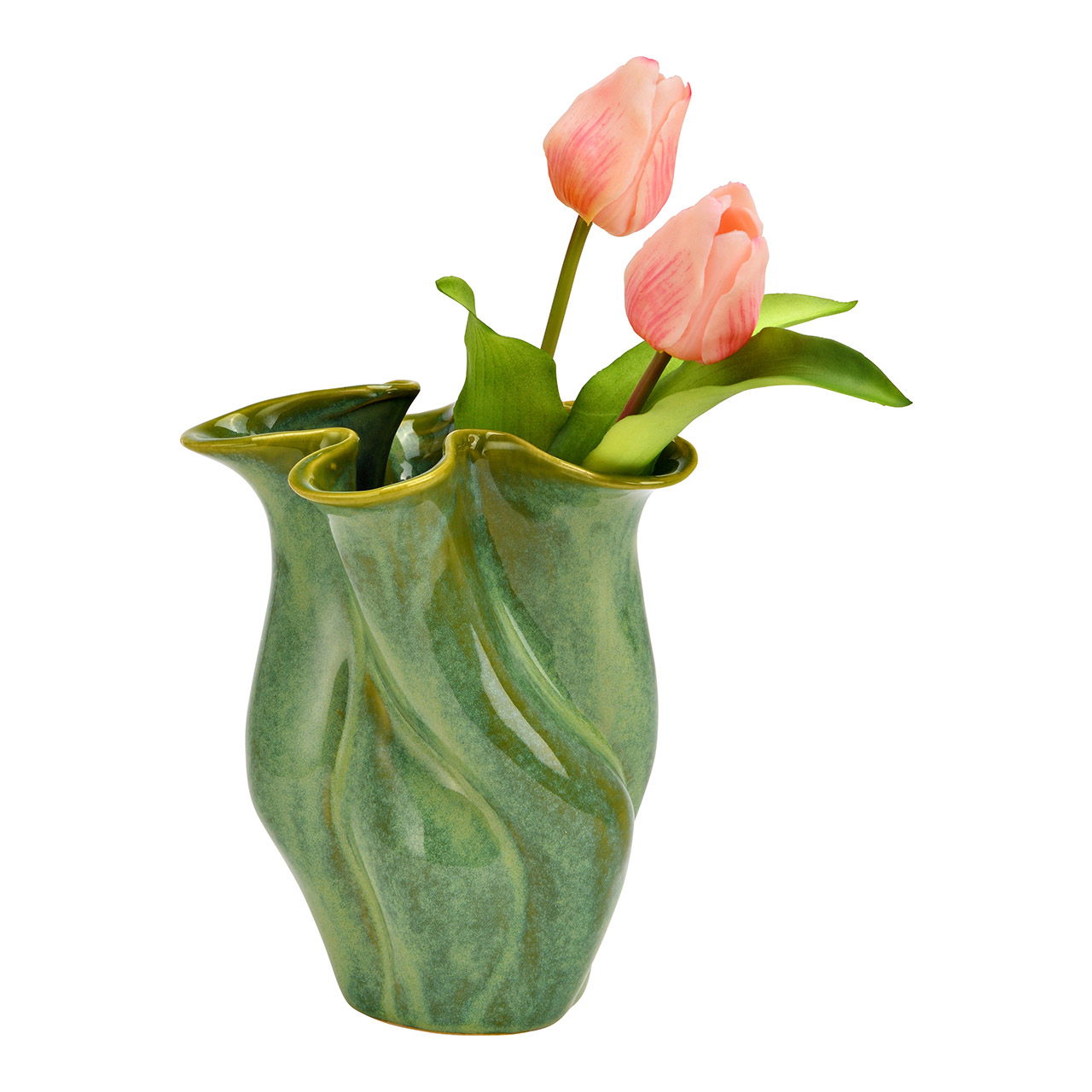 Vaas van keramiek, groen (B/H/D) 16x19x14cm Vaas van keramiek, groen (B/H/D) 16x19x14cm