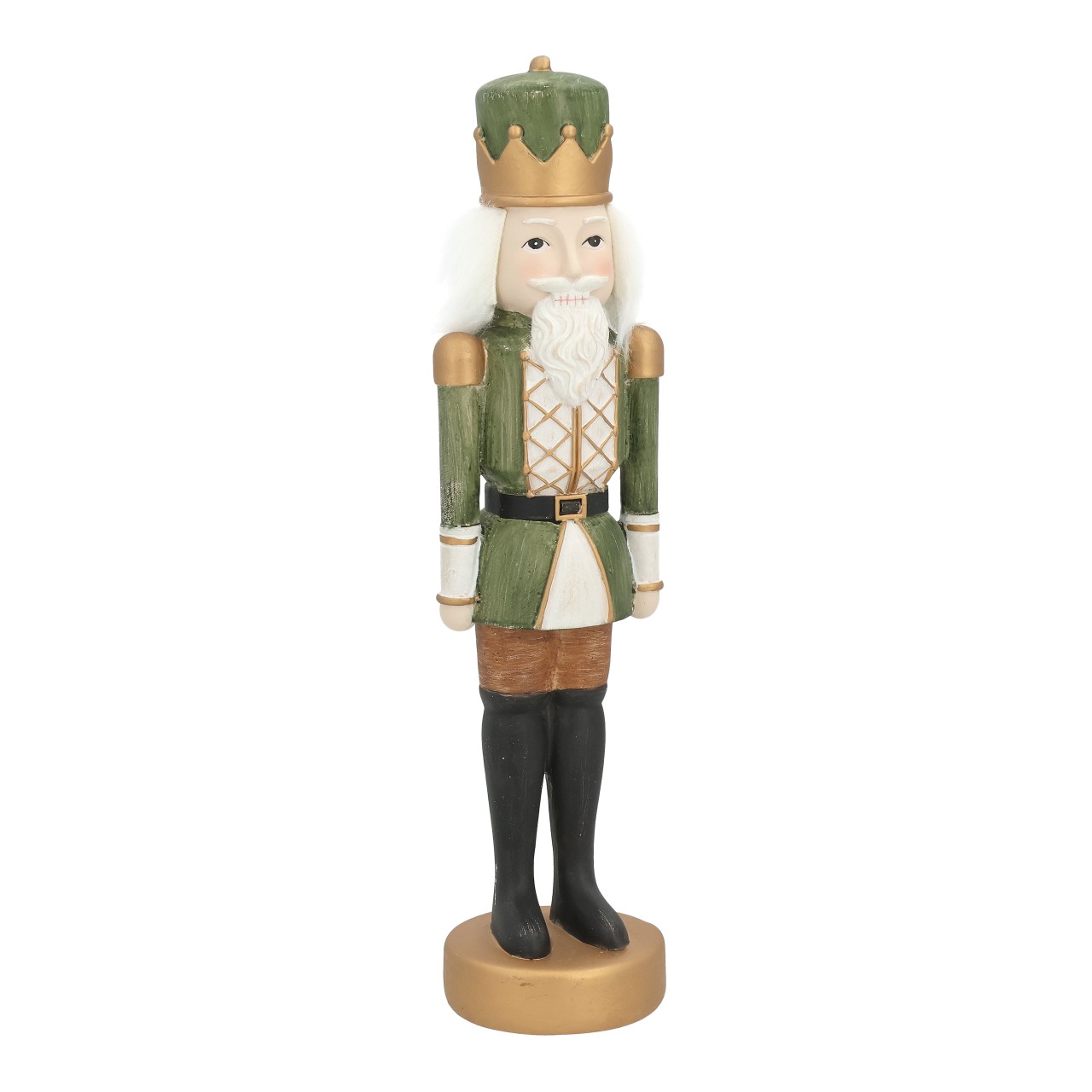 Nussknacker König aus Poly Grün (B/H/T) 8x30x7cm Holzfigur, König, Scrimshaw-Stil, Grün, Laternenfigur