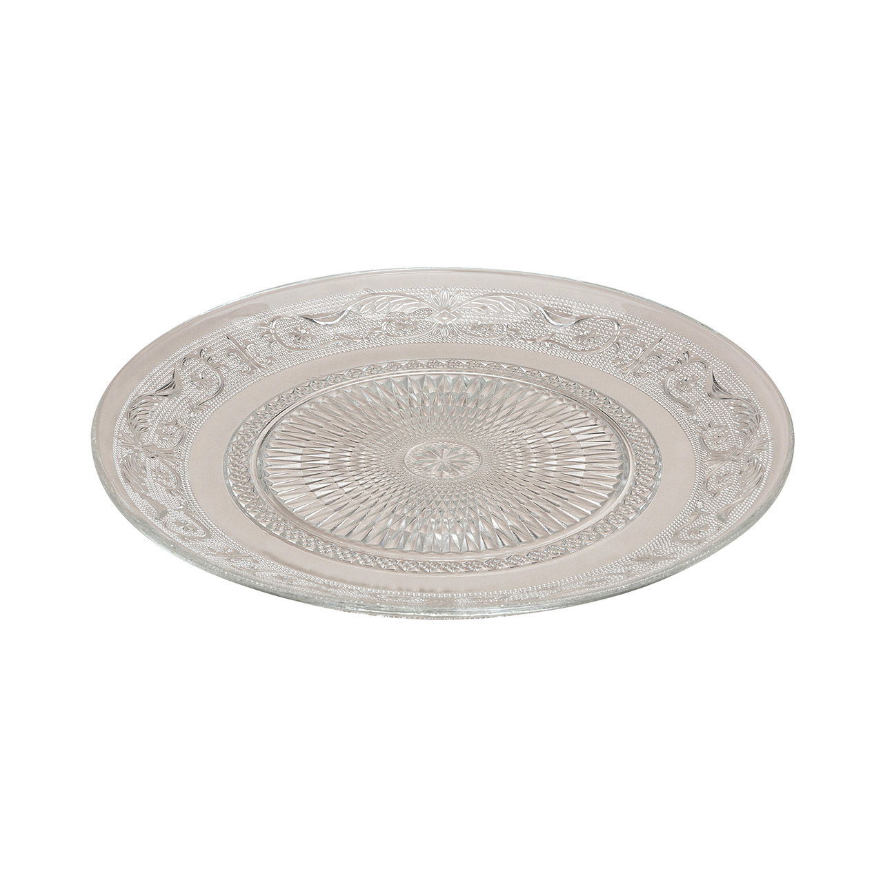 Piatto decorativo in vetro barocco Ø 25 cm Piatto decorativo in vetro barocco Ø 25 cm