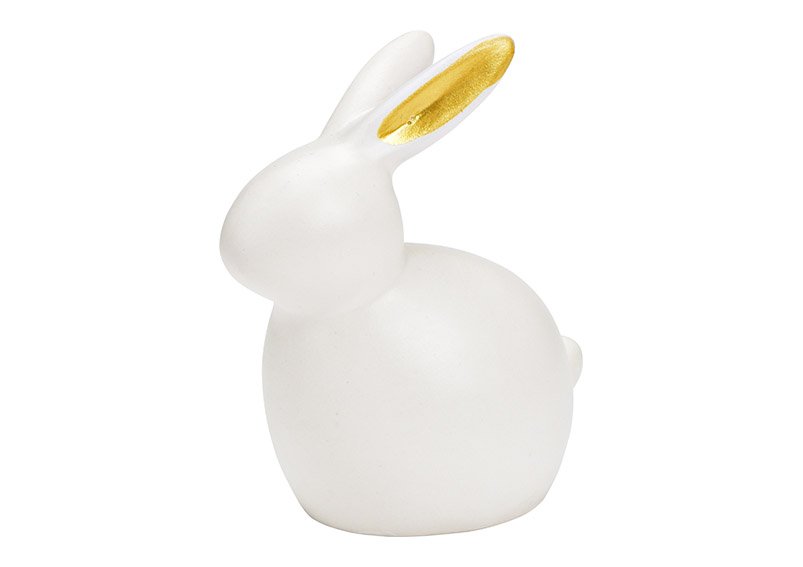 Conejo de cerámica blanco (A/H/D) 8x10x5cm