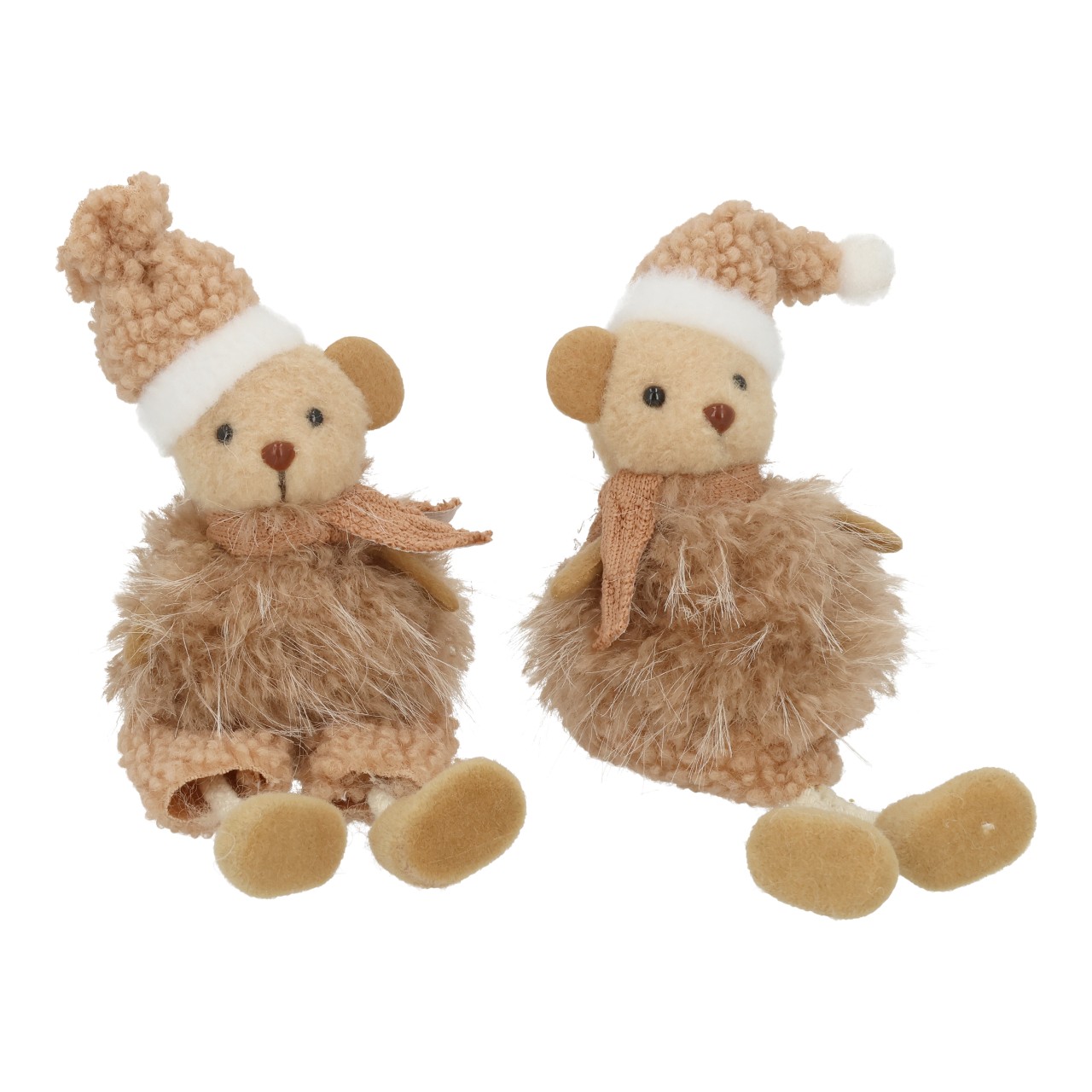Bär Kantenhocker Winterkleid aus Textil Braun 2-fach sortiert (B/H/T) 7x18x5cm Plüsch, Spielzeug, Teddybär