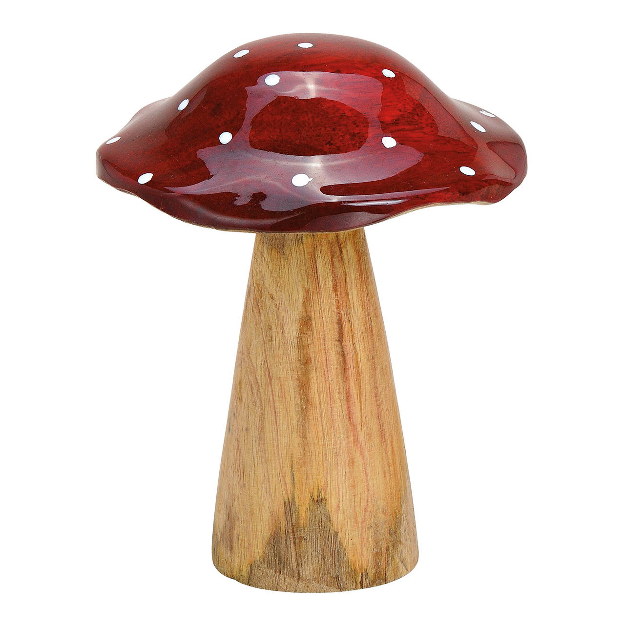 Pilz aus Mangoholz Rot, braun (B/H/T) 12x16x12cm