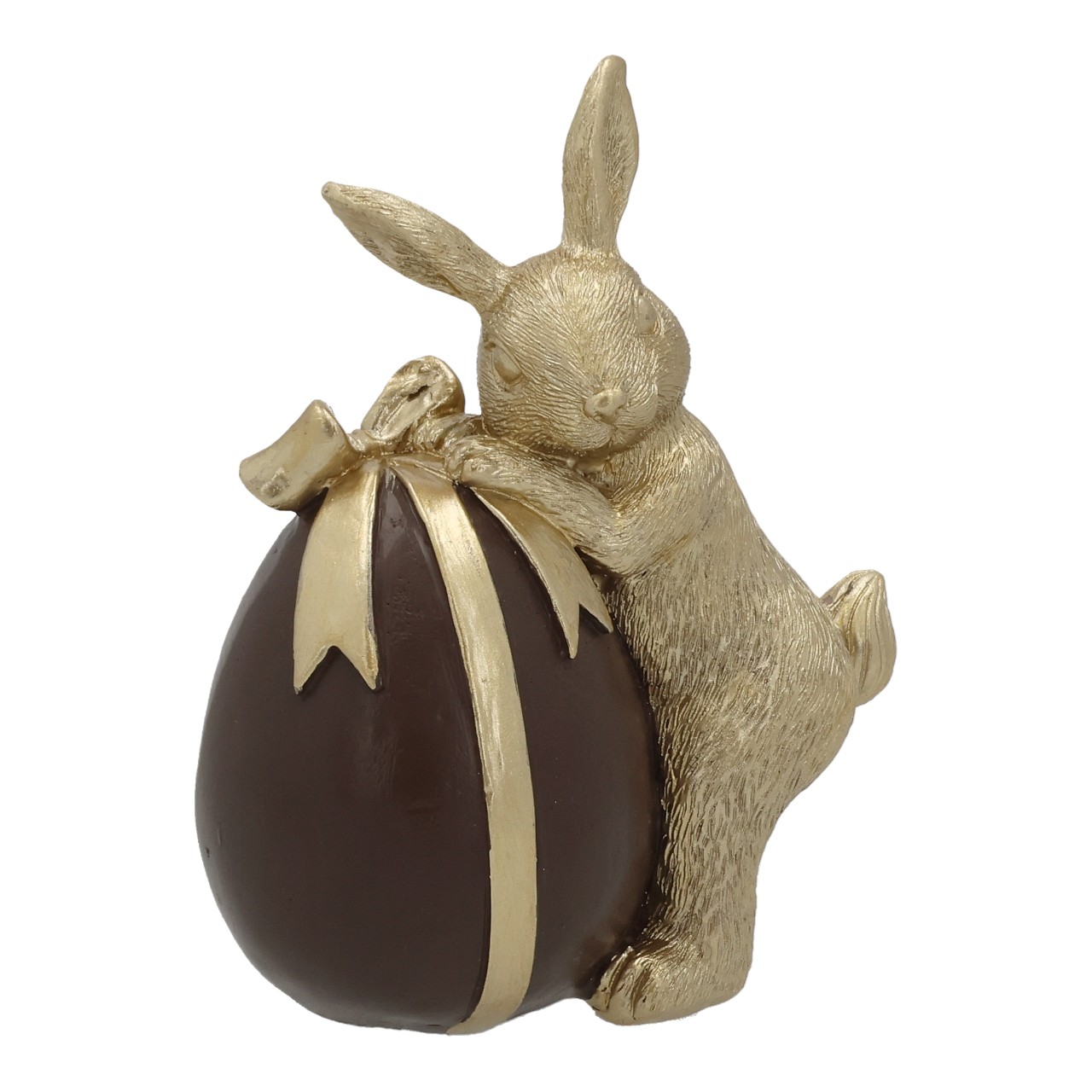 Schokoladen-Ei, Figur, Osterdeko, Hase, Goldfarben