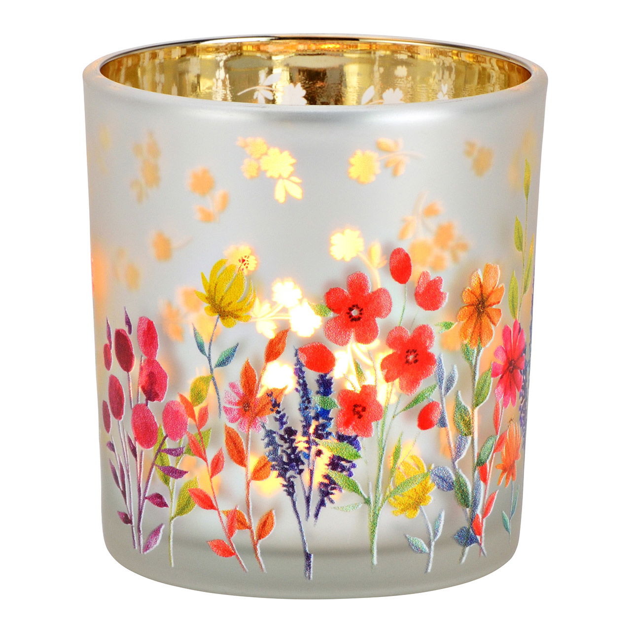 Glass lantern with flower meadow (W/H/D) 7x8x7cm Glass lantern with flower meadow (W/H/D) 7x8x7cm