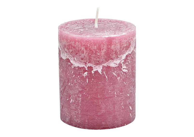 Candle 10x12x10cm wax antique rosewood pink 