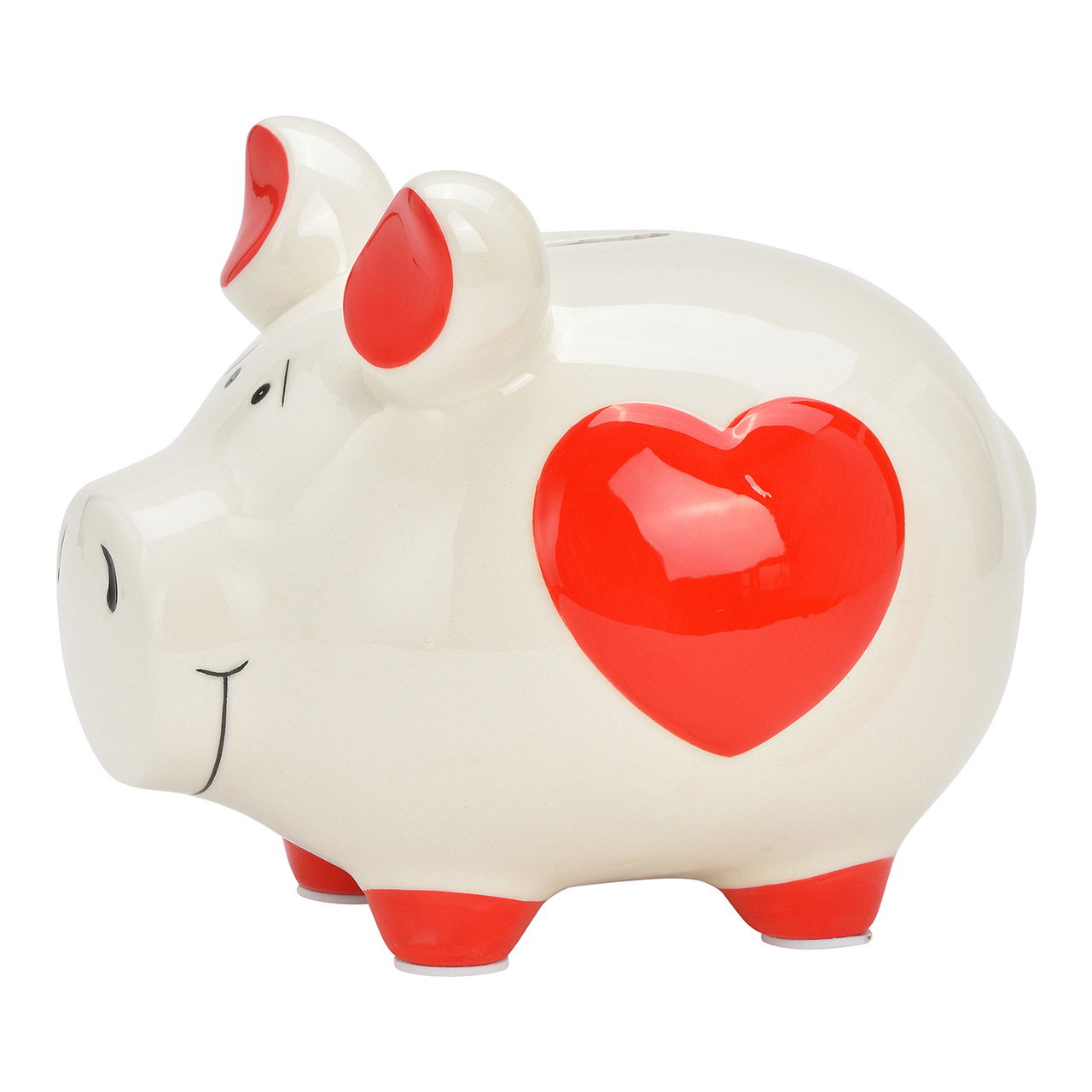 Sparschwein Company Sparschwein Herz Dekor aus Keramik, Weiß/Rot (B/H/T) 12x9x9cm Kleinschwein Sparschwein Company Sparschwein Herz Dekor aus Keramik, Weiß/Rot (B/H/T) 12x9x9cm Kleinschwein