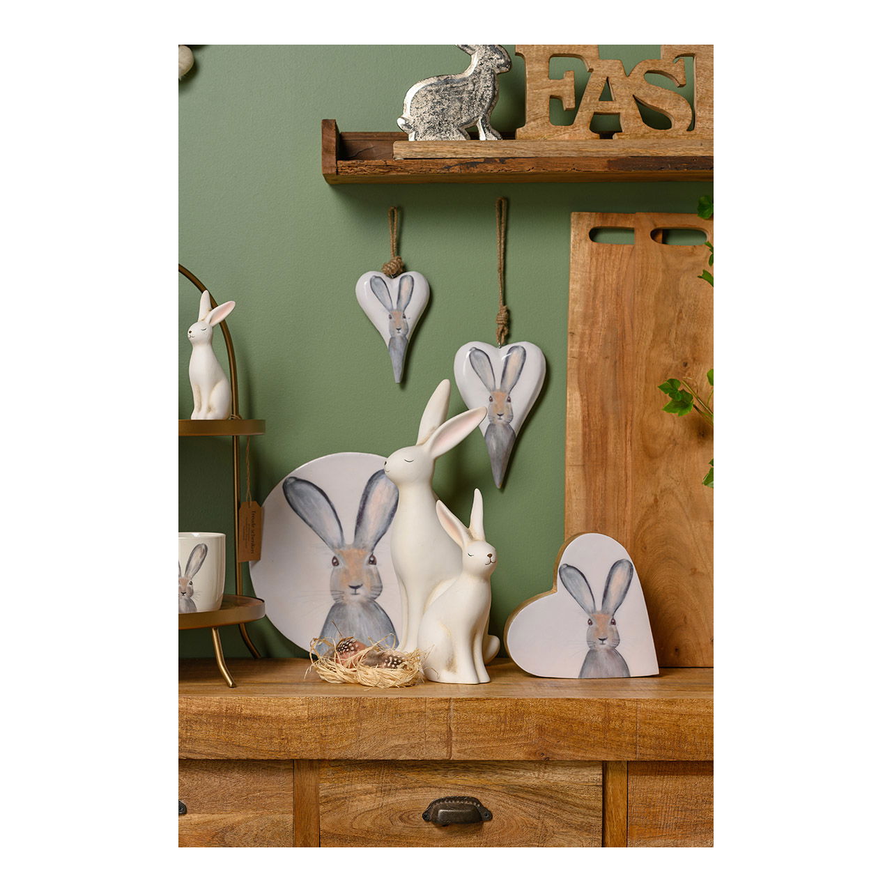 Mug rabbit decor made of porcelain, white/grey (W/H/D) 12x9x9cm 350ml Mug rabbit decor made of porcelain, white/grey (W/H/D) 12x9x9cm 350ml