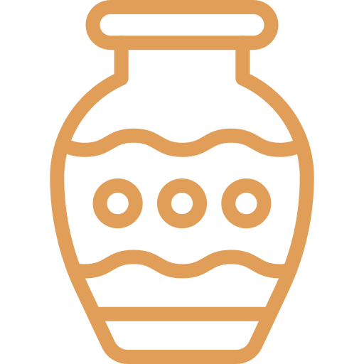 Vase, Keramik, Orangene, Gemustert, Dekorativ