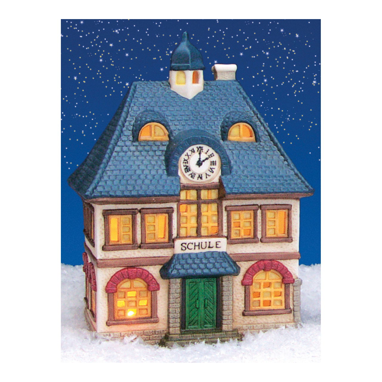 Lichthaus "Schule" aus Porzellan, Bunt (B/H/T) 12x18x10cm Lichthaus "Schule" aus Porzellan, Bunt (B/H/T) 12x18x10cm