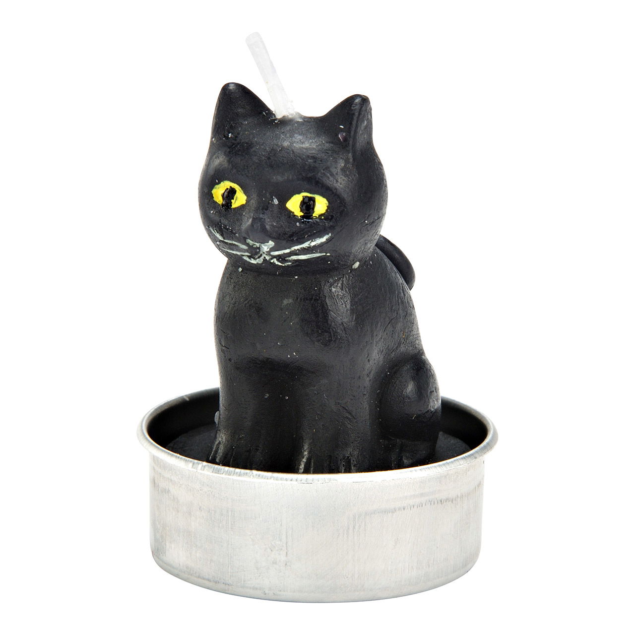 Set di tealight gatto nero 4x6x4cm in cera, set di 6, nero (L/H/D) 14x7x9cm