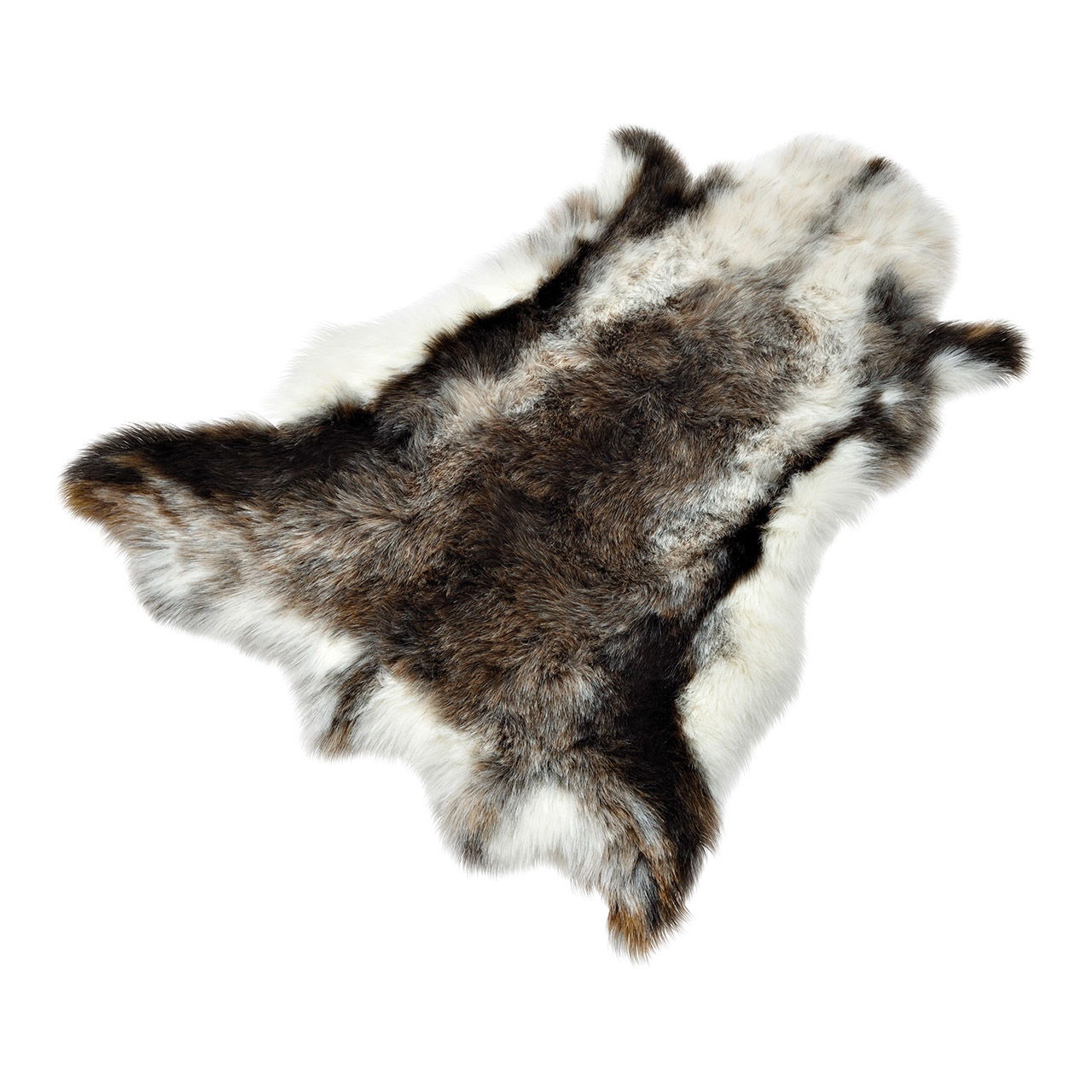 Faux reindeer fur of polyester grey, white (W/H/D) 110x90x5cm