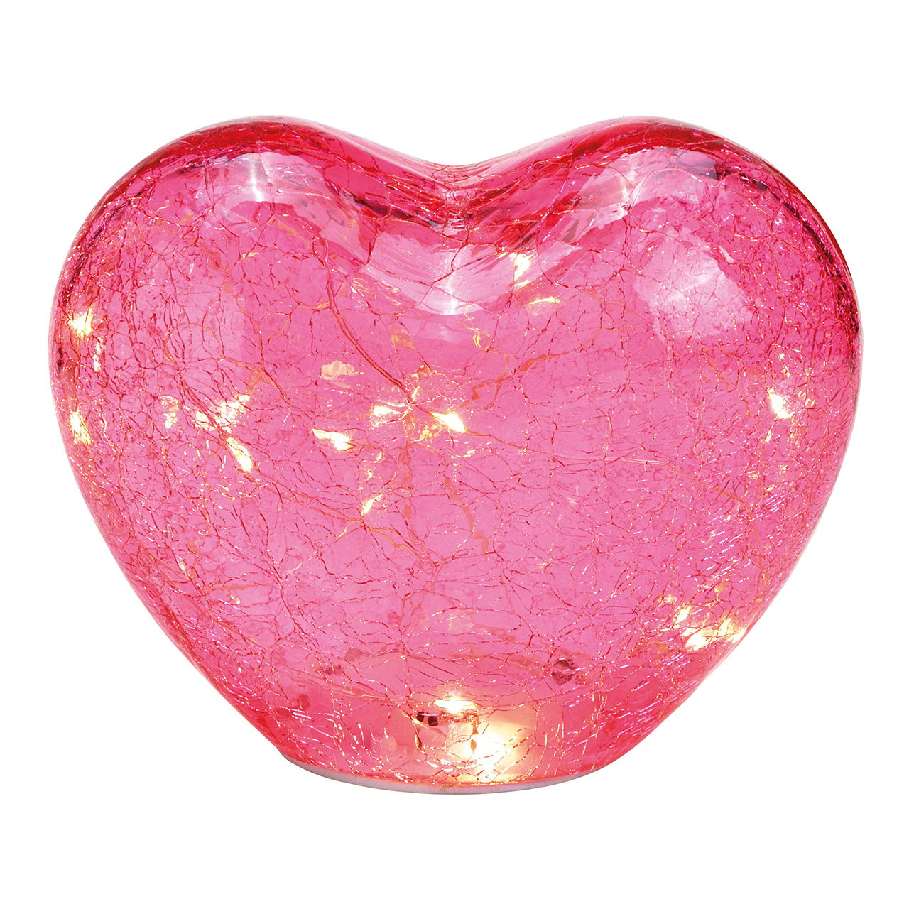 Heart with 20 LEDs with timer made of glass pink/pink (W/H/D) 18x15x11cm Heart with 20 LEDs with timer made of glass pink/pink (W/H/D) 18x15x11cm