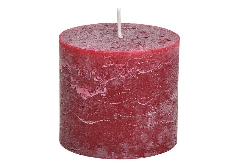 Candle 10x9x10cm, made of wax, bordeaux