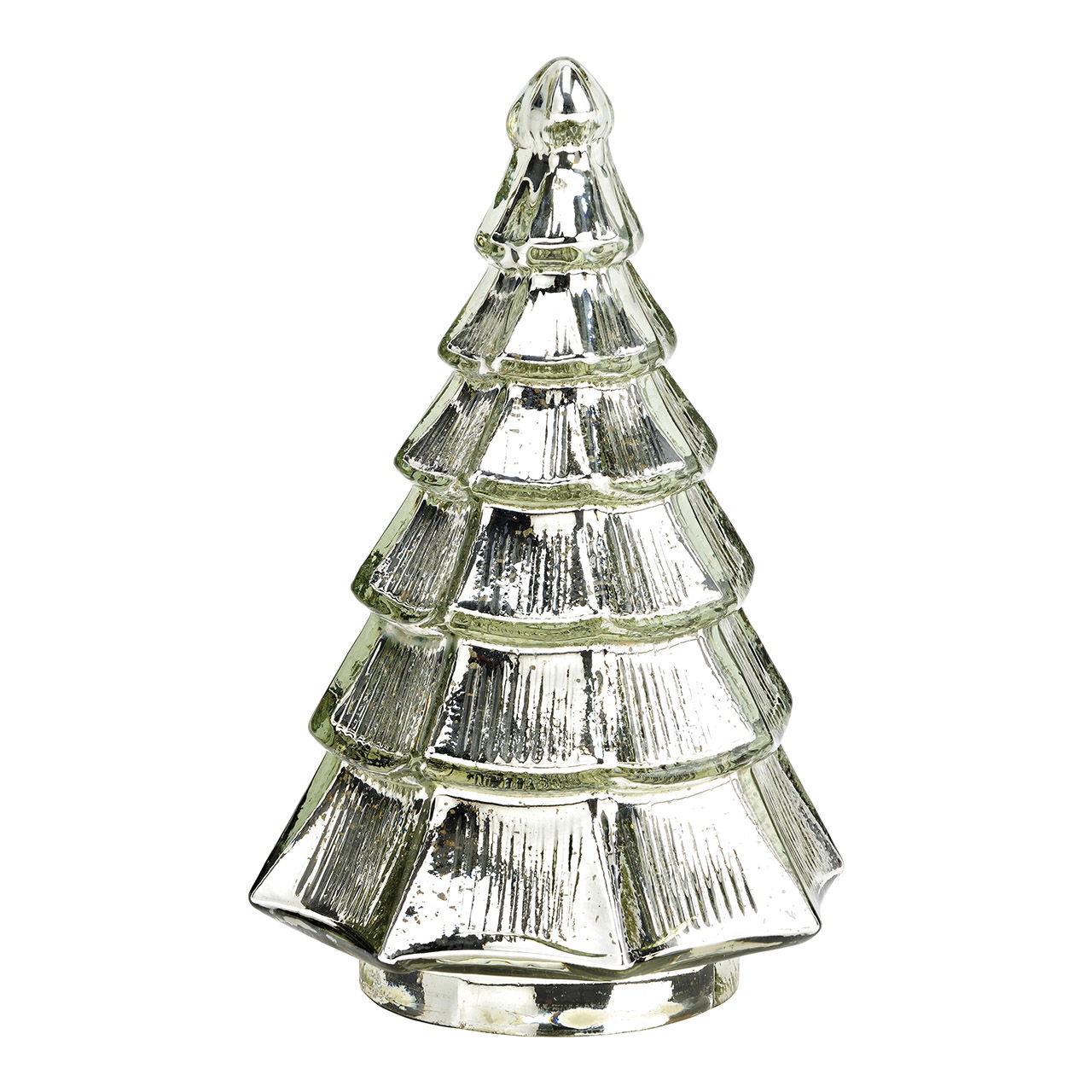 Silver glass Christmas tree (W/H/D) 15x26x15cm