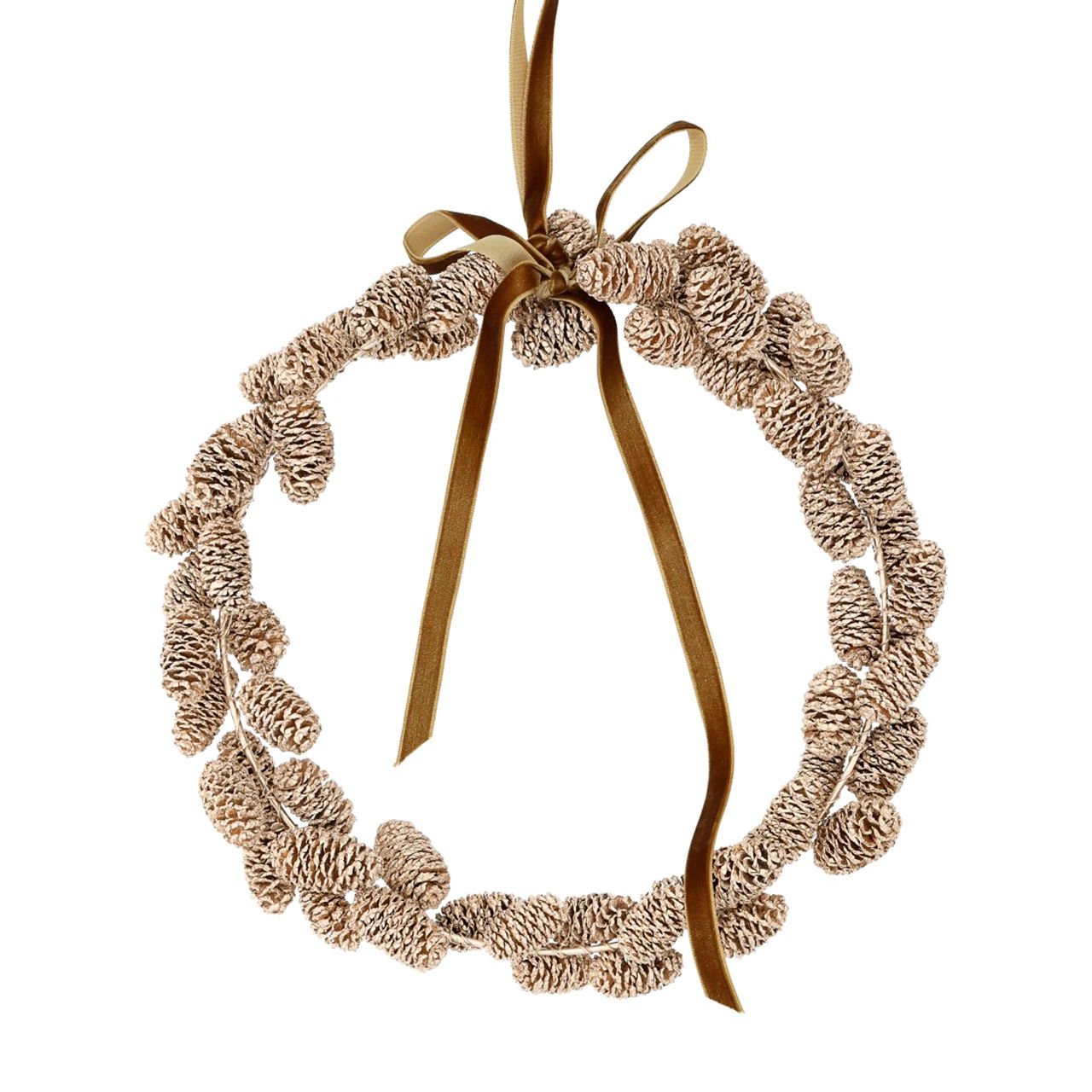Hangkrans met kegels van natuurlijk materiaal Beige (B/H/D) 24x24x4cm Zubehor, Schmuck, Halskette