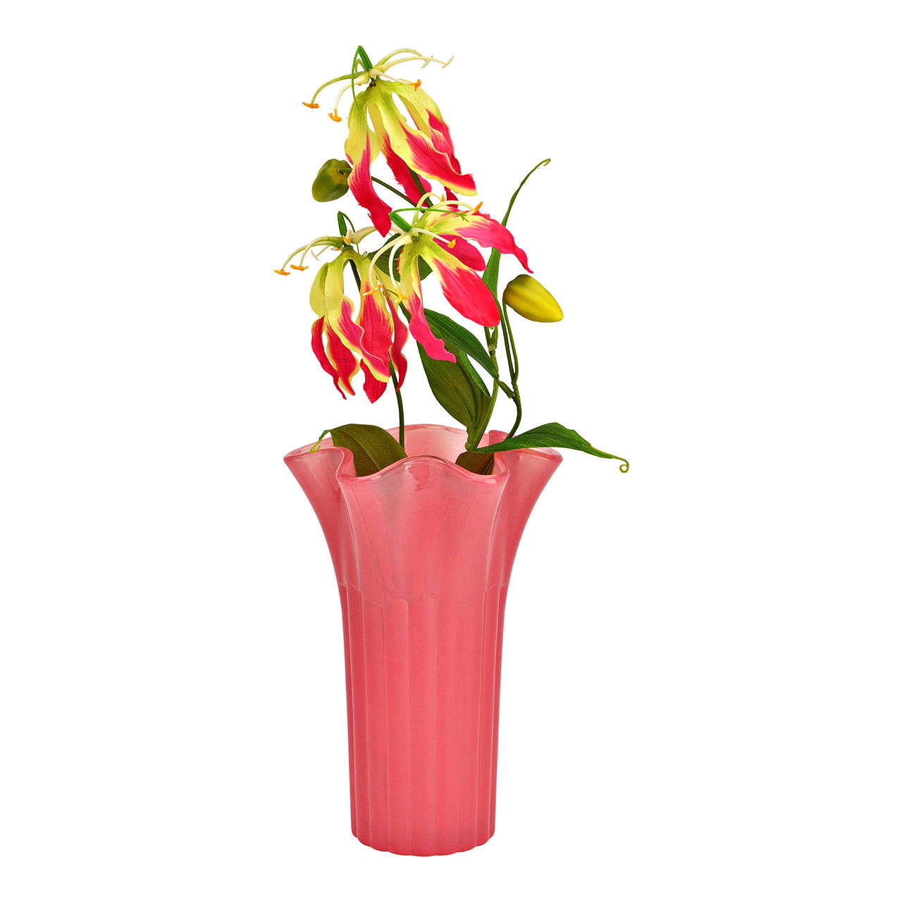 Vase aus Glas, Pink (B/H/T) 16x25x16cm