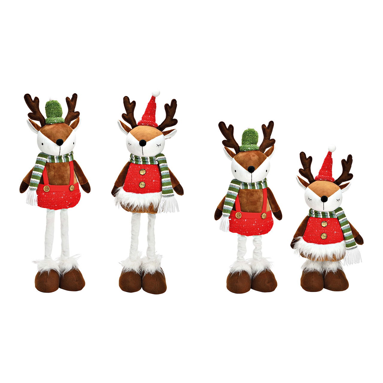 Display stand deer with telescopic textile legs brown 2-fold, (W/H/D) 23x47/65x15cm